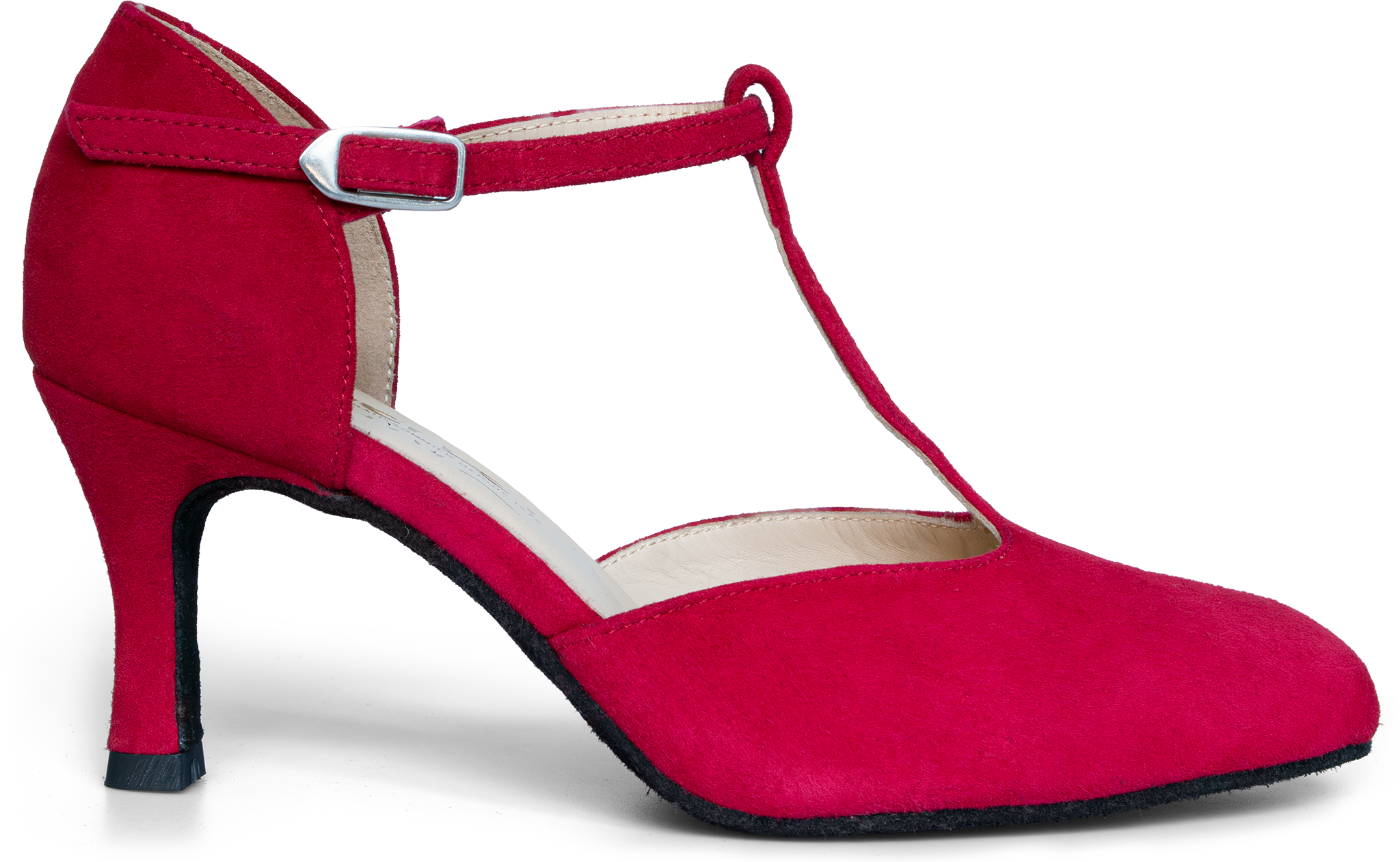 Merlet Nina 1404 227 Cherry Red Geschlossener Tanzschuh Rotes Veloursleder 109756 01