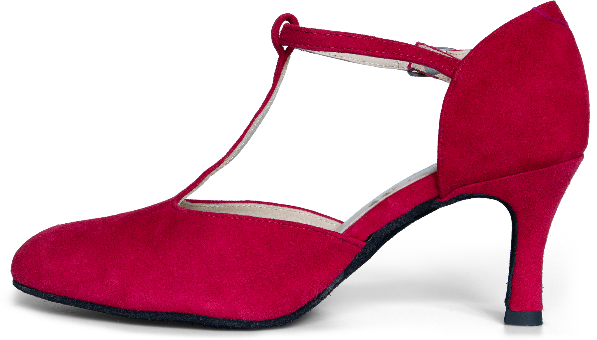 Merlet Nina 1404 227 Cherry Red Geschlossener Tanzschuh Rotes Veloursleder 109756 02