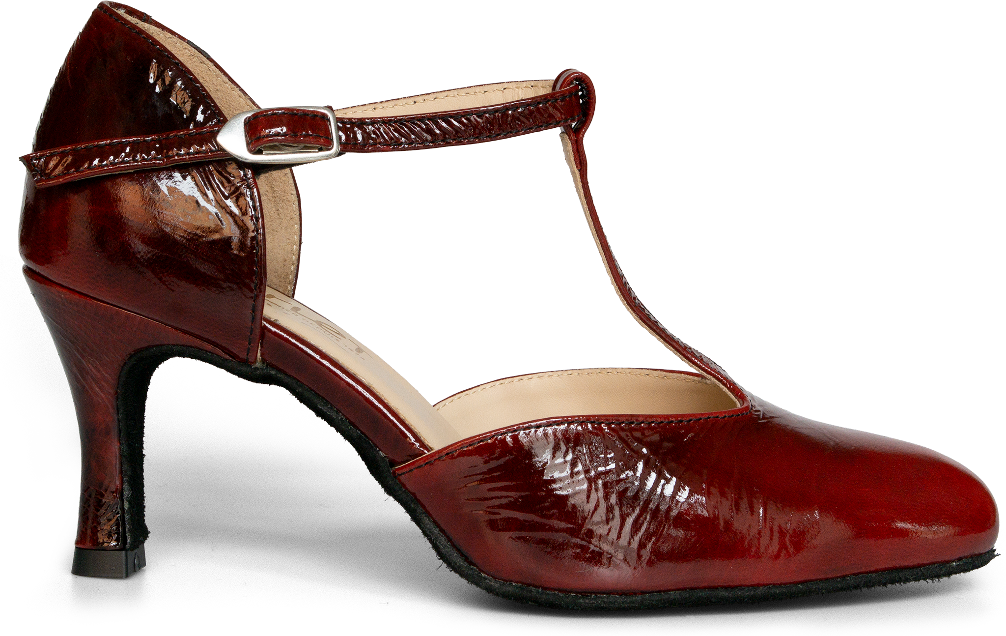 Merlet Nina 1972 232 Bordeaux Geschlossener Tanzschuh Weinroter Knautschlack 119177 01