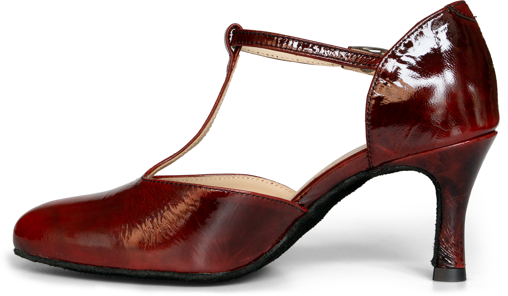 Merlet Nina 1972 232 Bordeaux Geschlossener Tanzschuh Weinroter Knautschlack 119177 02