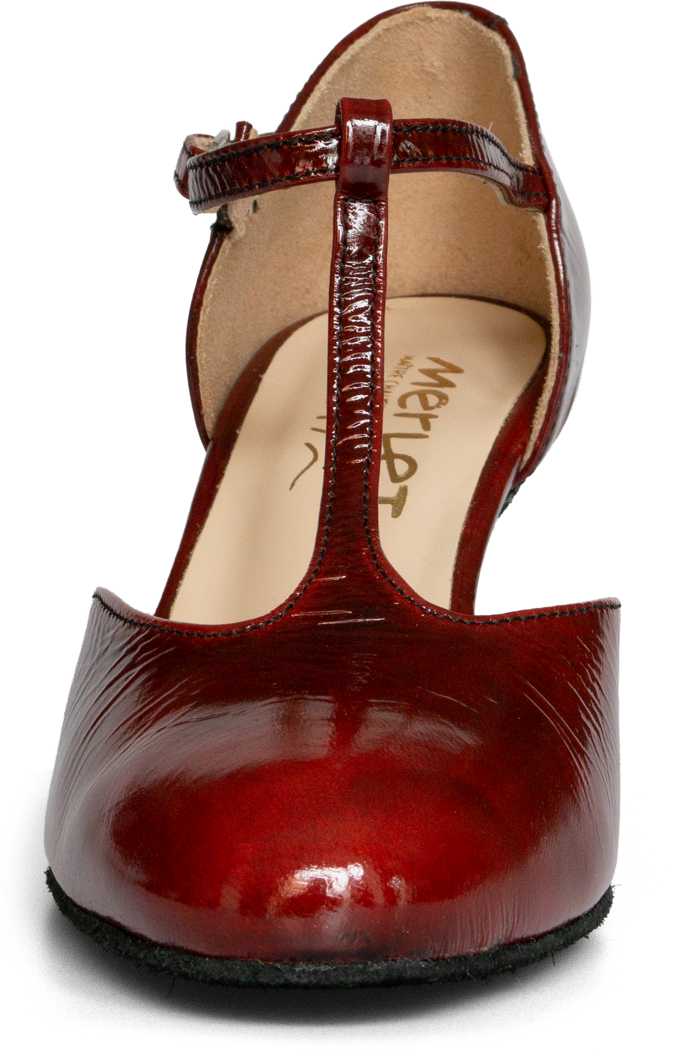 Merlet Nina 1972 232 Bordeaux Geschlossener Tanzschuh Weinroter Knautschlack 119177 03