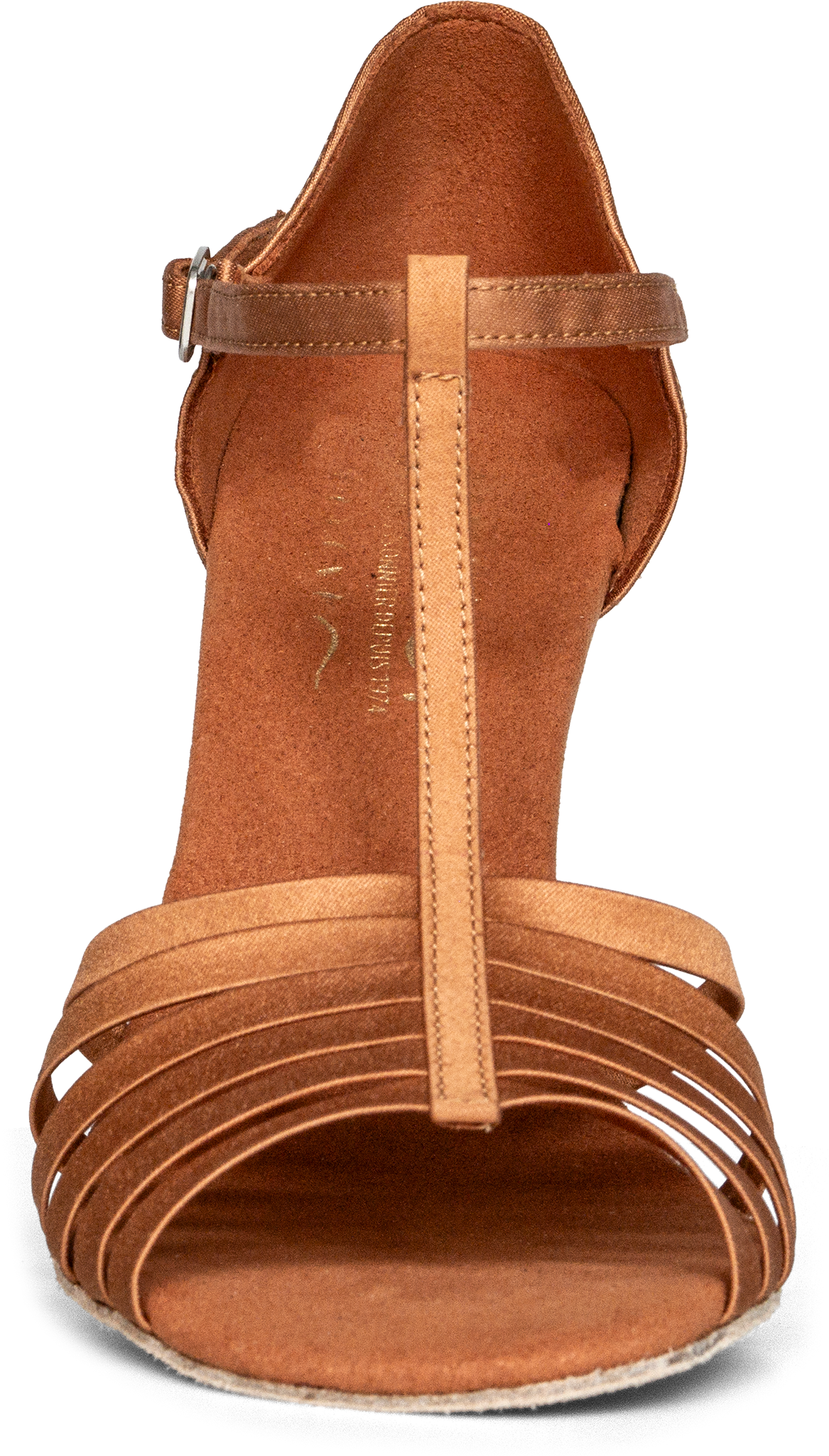 Merlet Roma 1730 301 Dark Tan Satin Lateinschuh Aus Mattem Satin Mittelbraun 119201 01