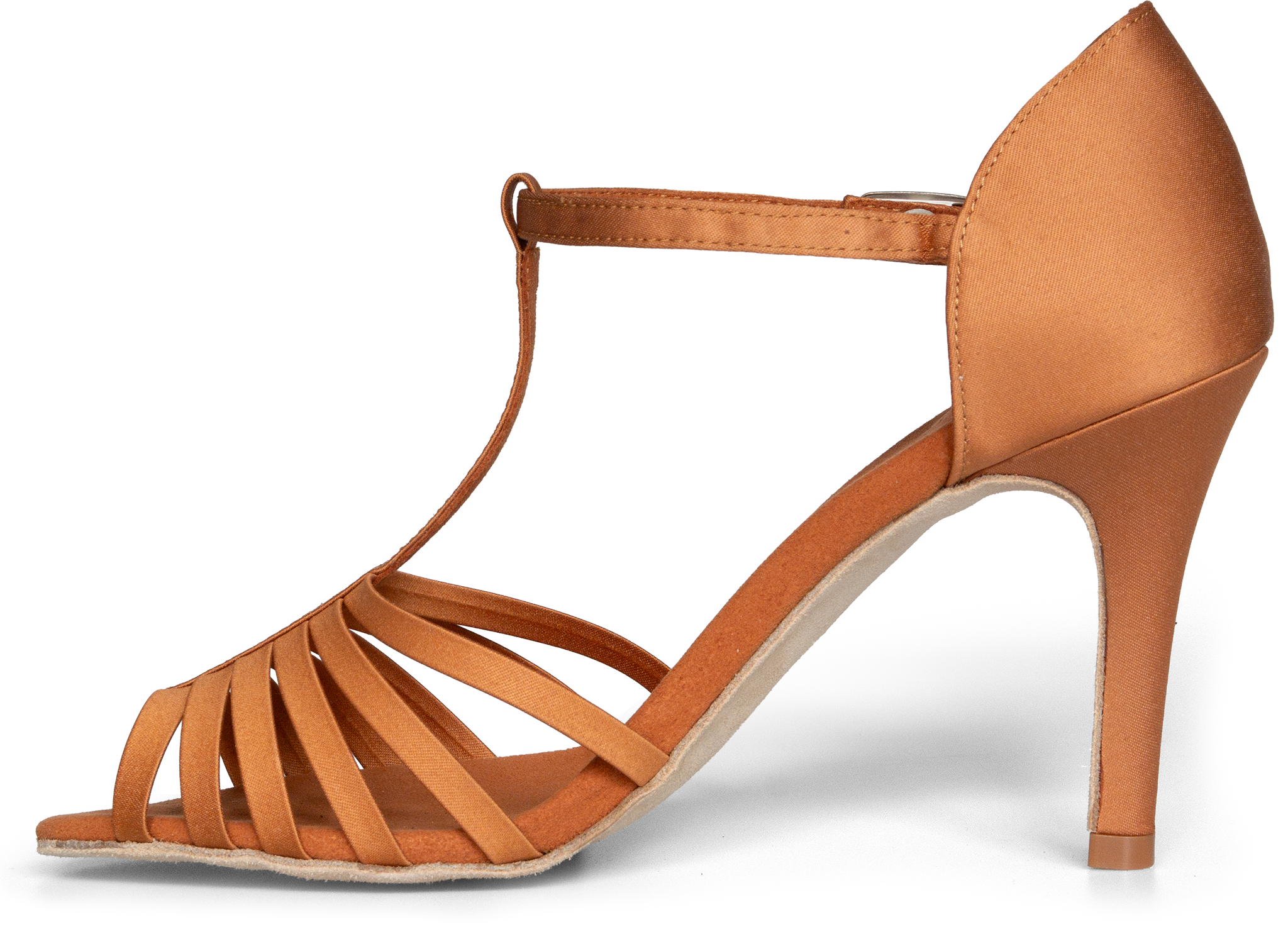 Merlet Roma 1730 301 Dark Tan Satin Lateinschuh Aus Mattem Satin Mittelbraun 119201 02