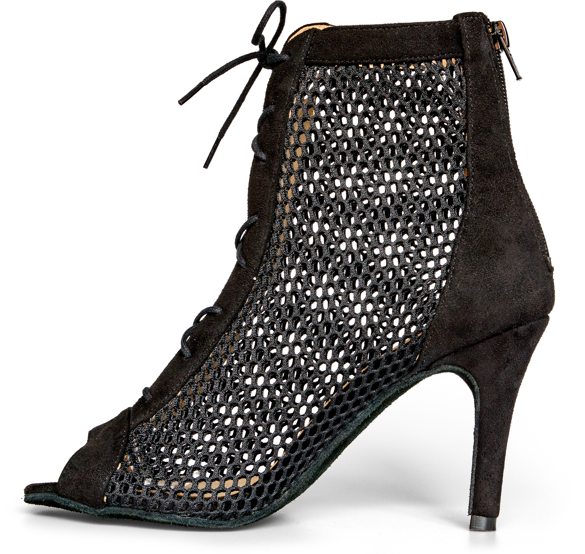 Merlet Roxy 1111 001 Noir Geschnuerter Peep Toe Tanzstiefel Schwarz 117255 5