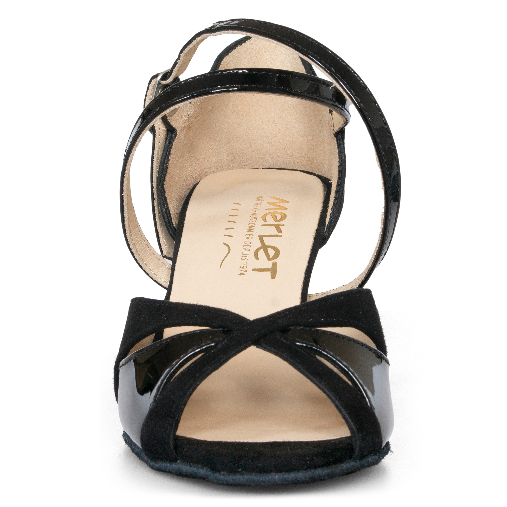 Merlet Sabia2 1404001 Noir Lack Tanzsandale Mit Kreuzriemchen Schwarz 04