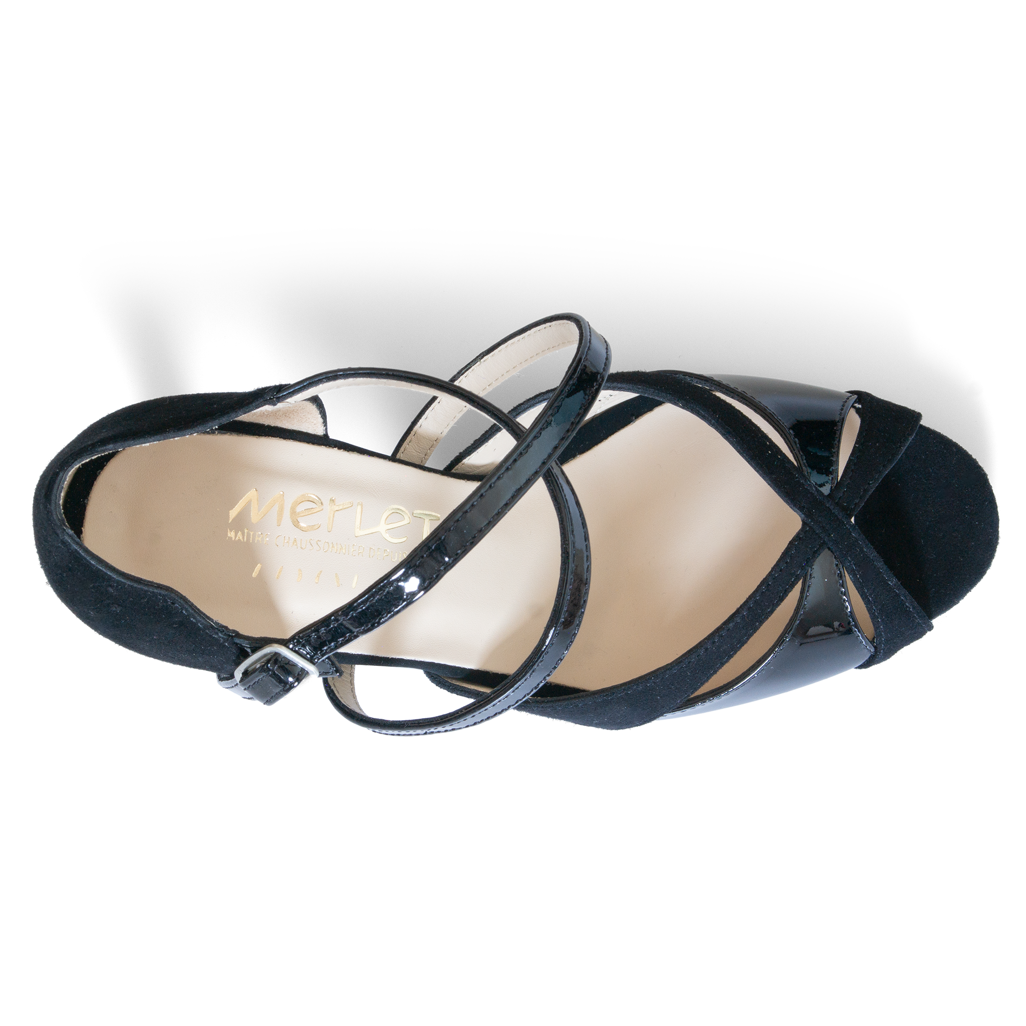 Merlet Sabia2 1404001 Noir Lack Tanzsandale Mit Kreuzriemchen Schwarz 06