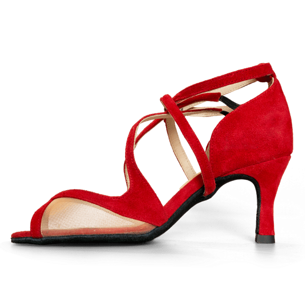 Merlet Sabri 1404 233 Cerise Rote Tanzsandale Mit Kreuzriemchen 02