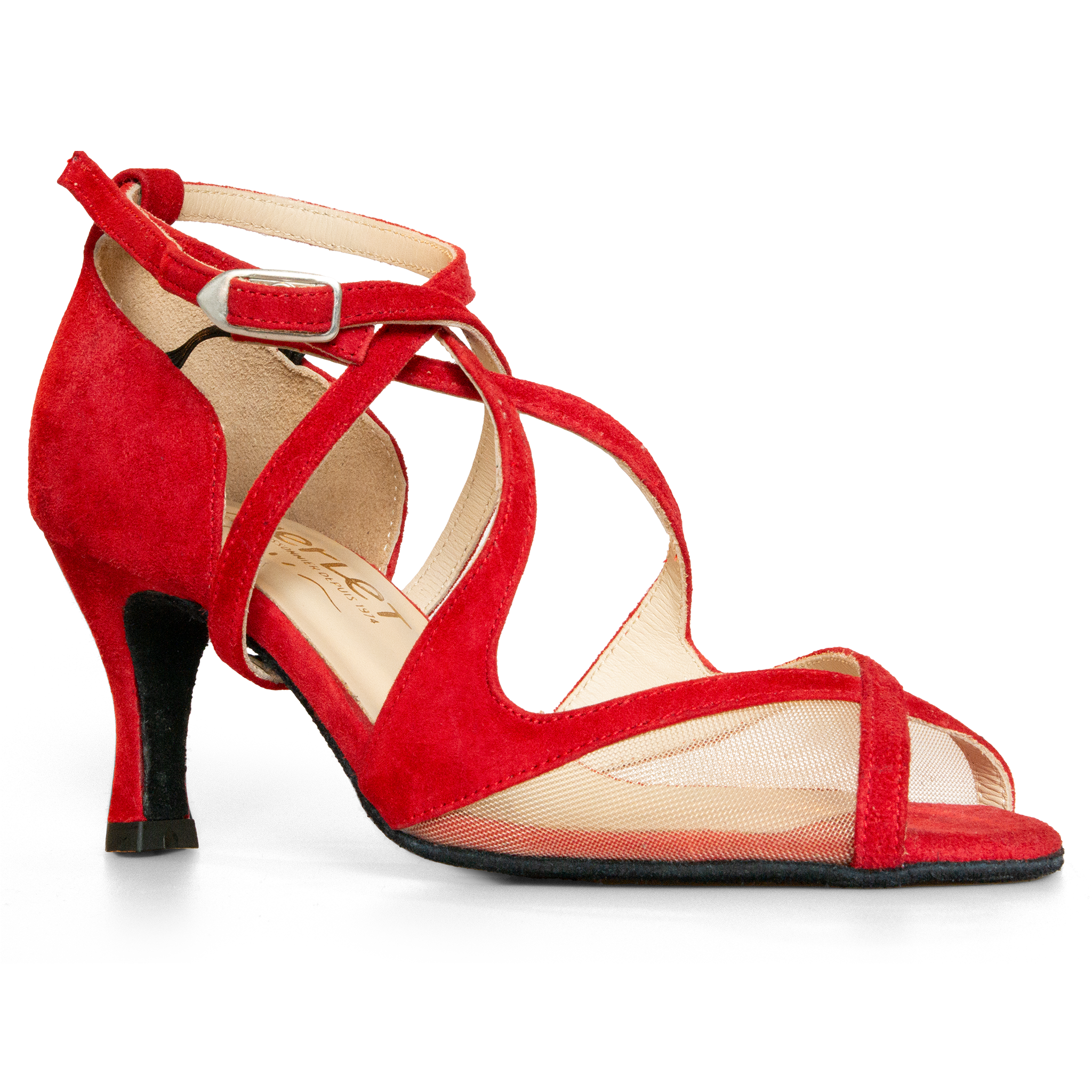 Merlet Sabri 1404 233 Cerise Rote Tanzsandale Mit Kreuzriemchen 03