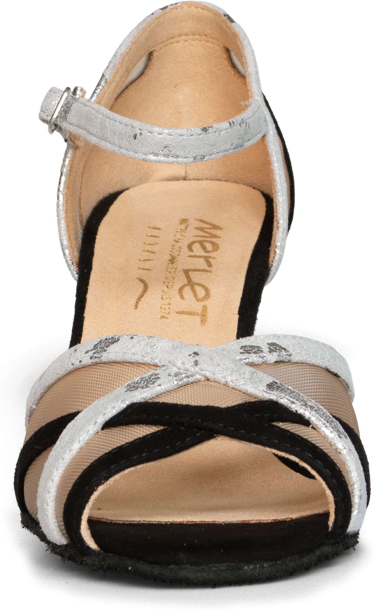 Merlet Sami3 1404 Sp 052 Noir Blanc Tanzsandale Aus Hellem Und Dunklem Leder 119234 03