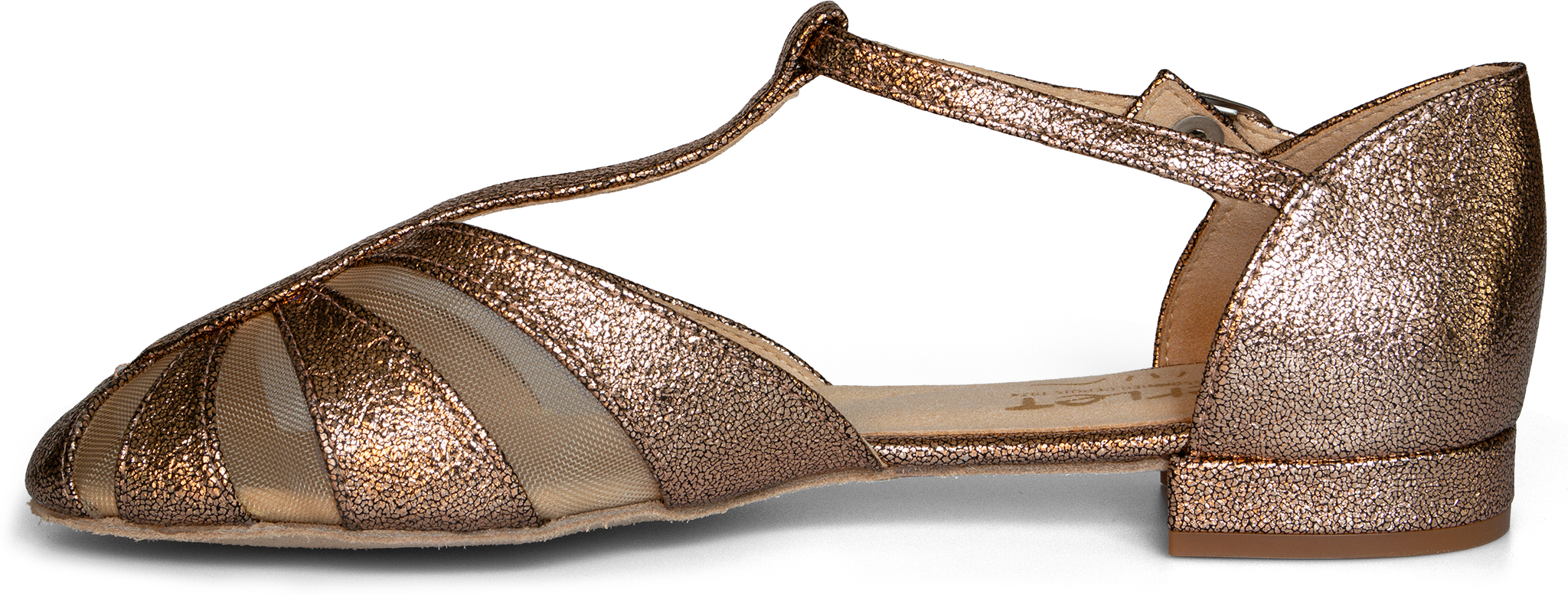 Merlet Xintia 1275 Sp 270 Rose Dore Flacher Goldener Tanzschuh Mit T Riemchen 119244 02