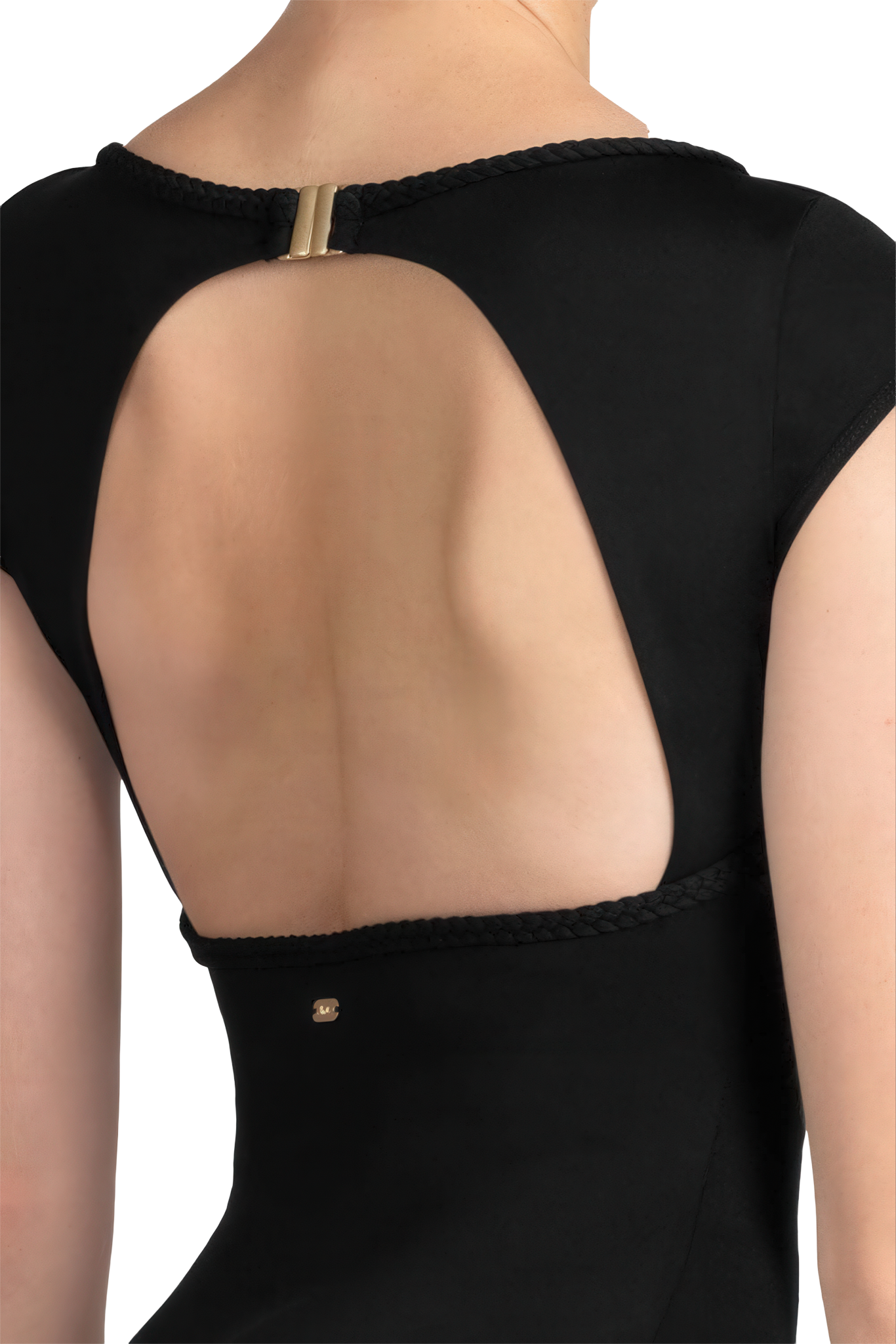 Mirella Braid Boat Neck Leotard M5103lm Black Aermeloses Ballett Trikot Mit Breiten Traegern Flecht Details 85534 03