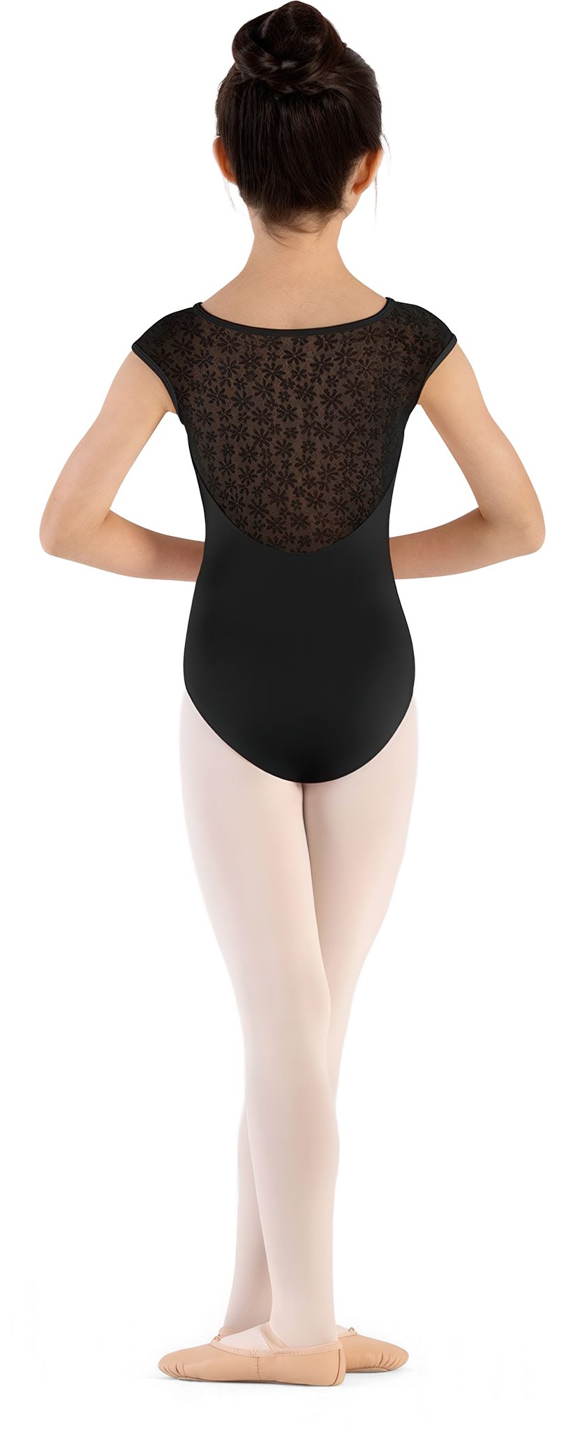 Mirella Girls Majesty Cap Sleeve Leotard M1565c Black Spitzen Ballettbody Fuer Maedchen Schwarz 02