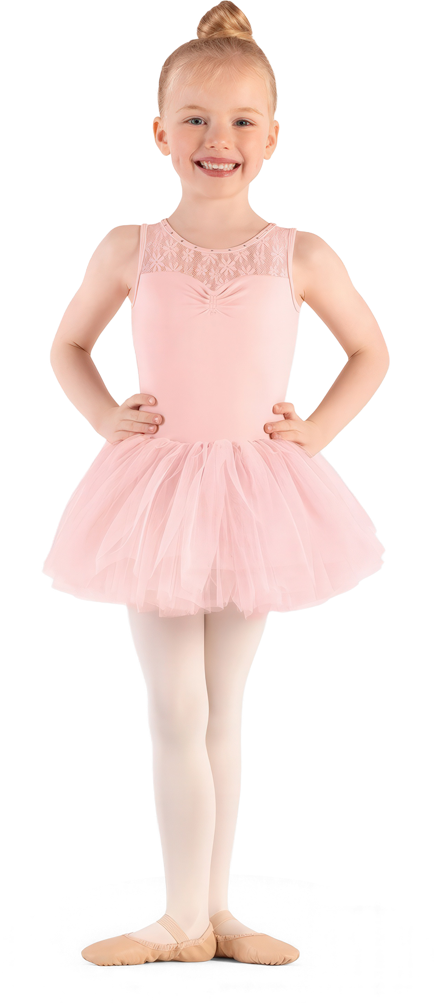 Mirella Girls Majesty Tank Tutu Dress M492c Pink Rosa Tank Tutu Fuer Maedchen Spitzendetails 01