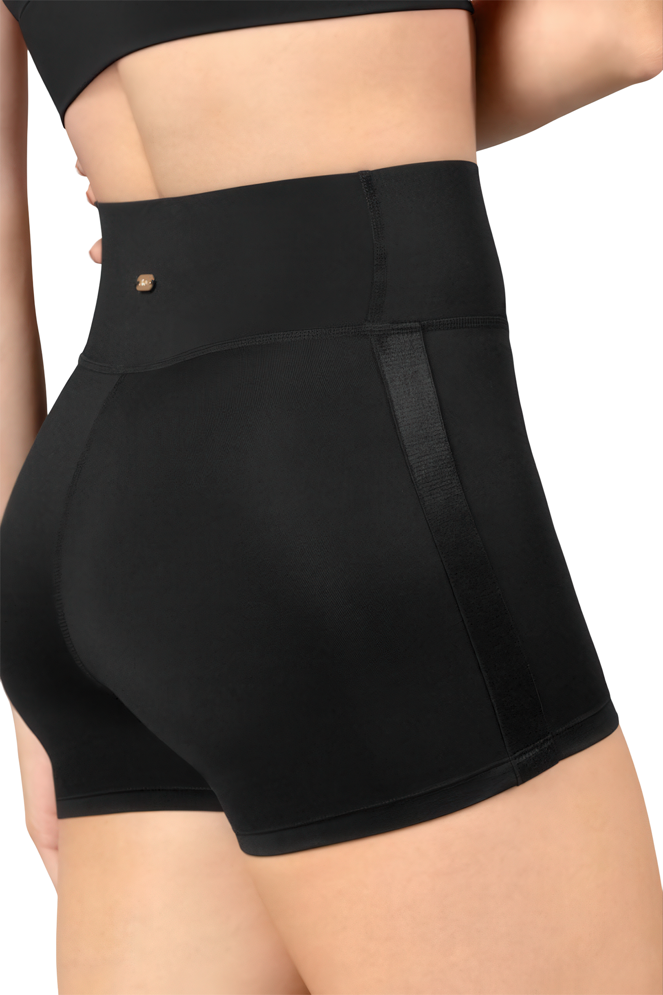 Mirella High Waist Shorts M M683l Ss25 Black Hochgeschnittene Tanz Shorts Mit Breitem Bund Schwarz 90350 03
