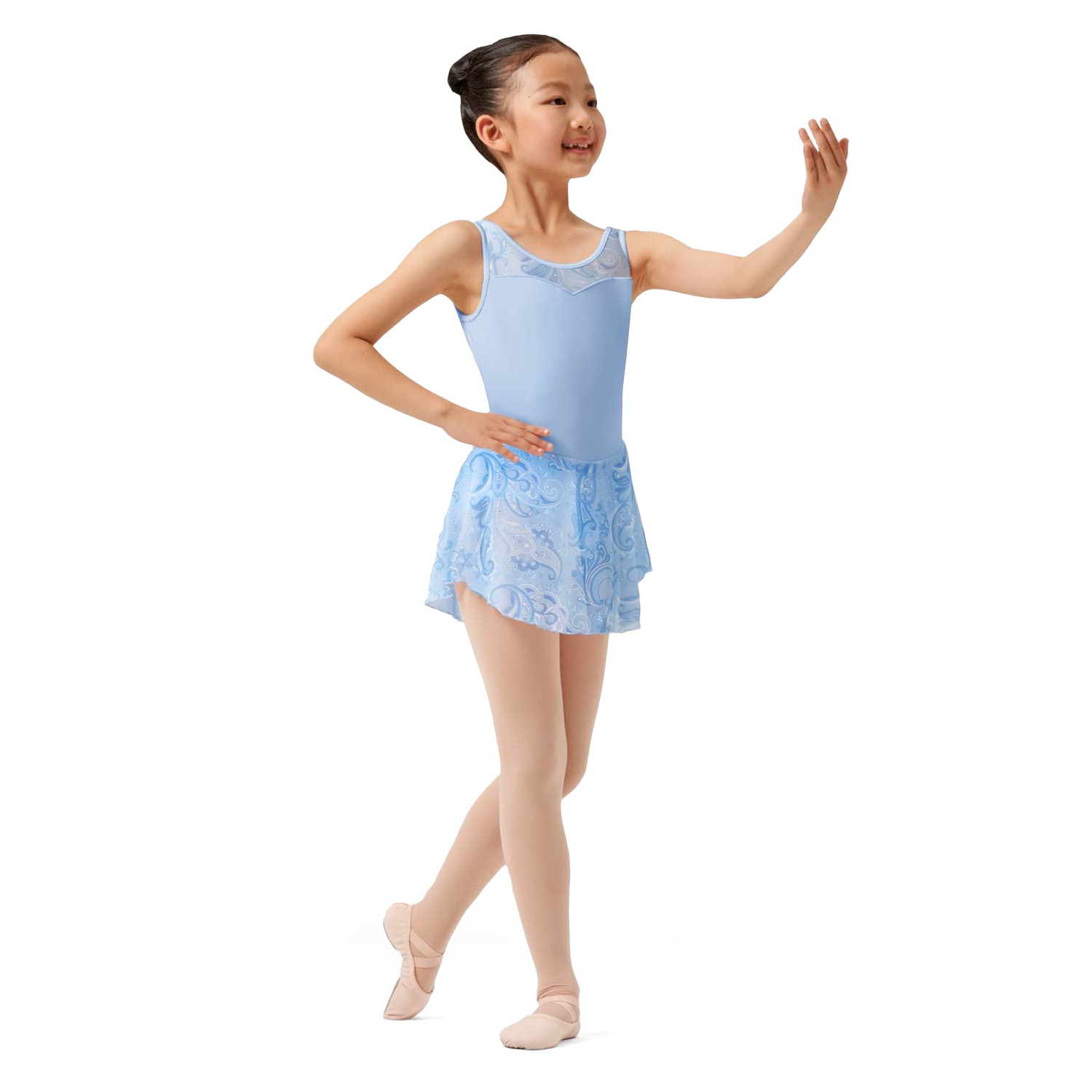 Mirella M1086c Baby Blue Blaues Maedchen Ballettkleid Mit Paisleymuster