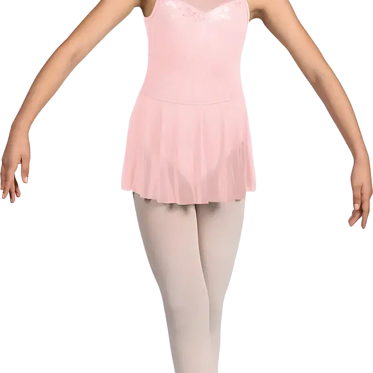 Mirella M1247c Pink Rosa Maedchen Ballettkleid Mit Glanzdruck 01 Copy