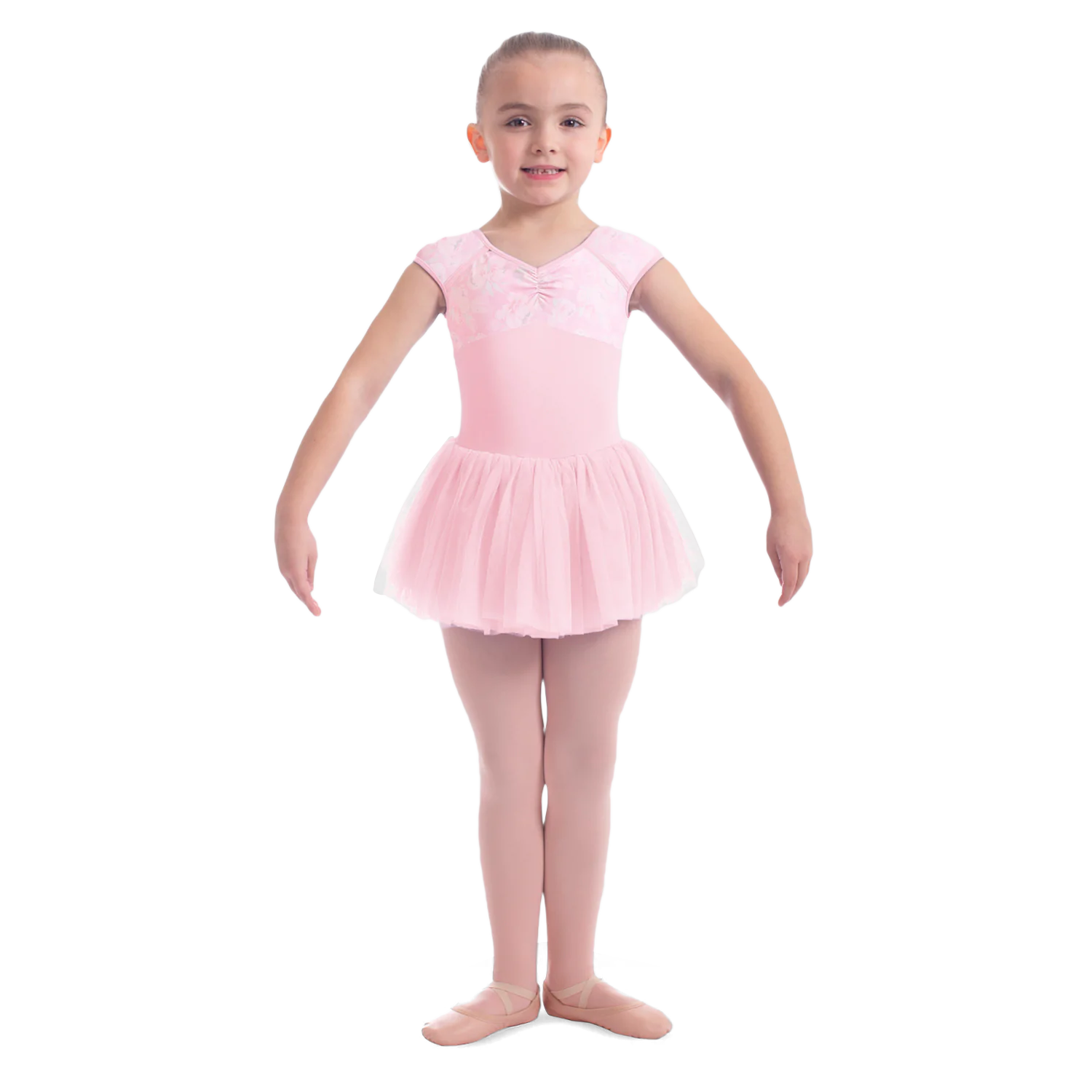 Mirella M1541c Pink Ballett Tutu Fuer Kinder Blumenmuster 02