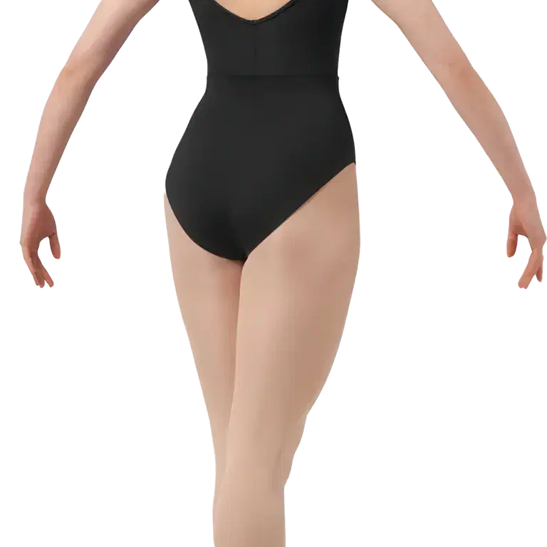 Mirella M4043lm Black Schwarzes Tanz Trikot Geripptes Traeger Oberteil 02