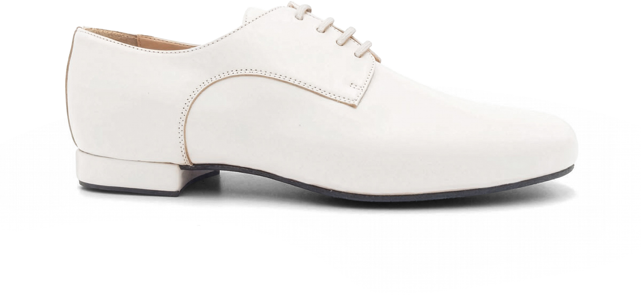 Monsieur Pivot Derby White Leather Weisser Herren Tanzschuh Chromledersohle 87859 01