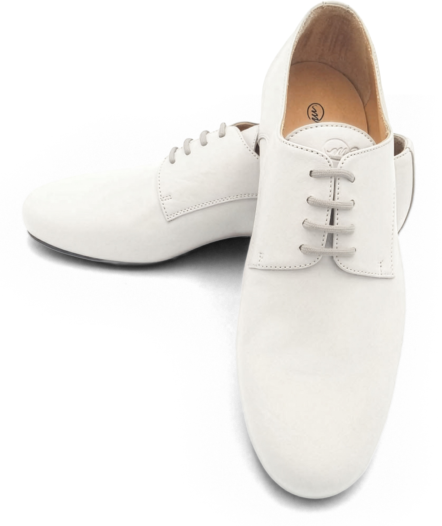 Monsieur Pivot Derby White Leather Weisser Herren Tanzschuh Chromledersohle 87859 02