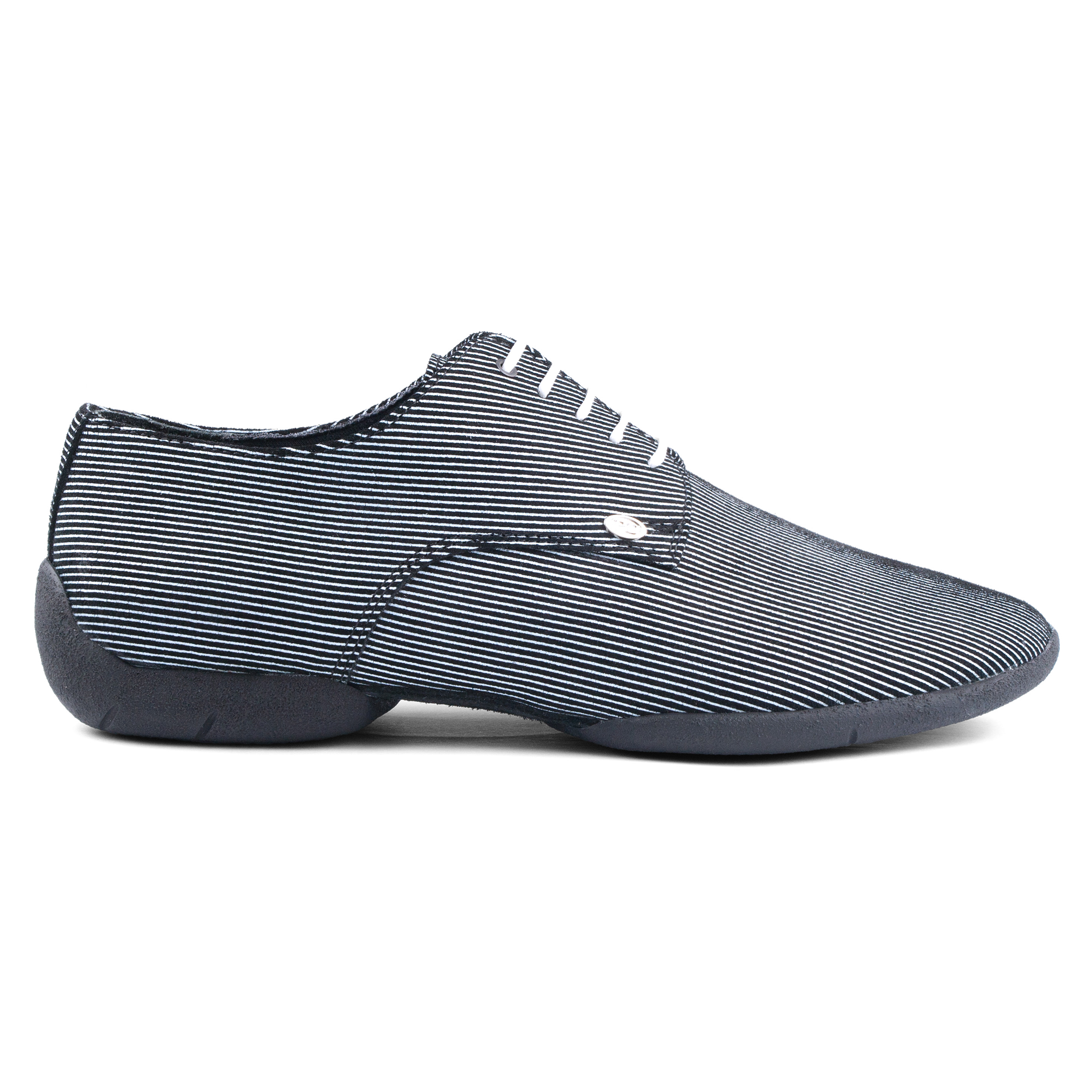 Portdance Pd 018 Black White Sneaker Sole Gestreifter Herren Tanzschuh Gummisohle 01