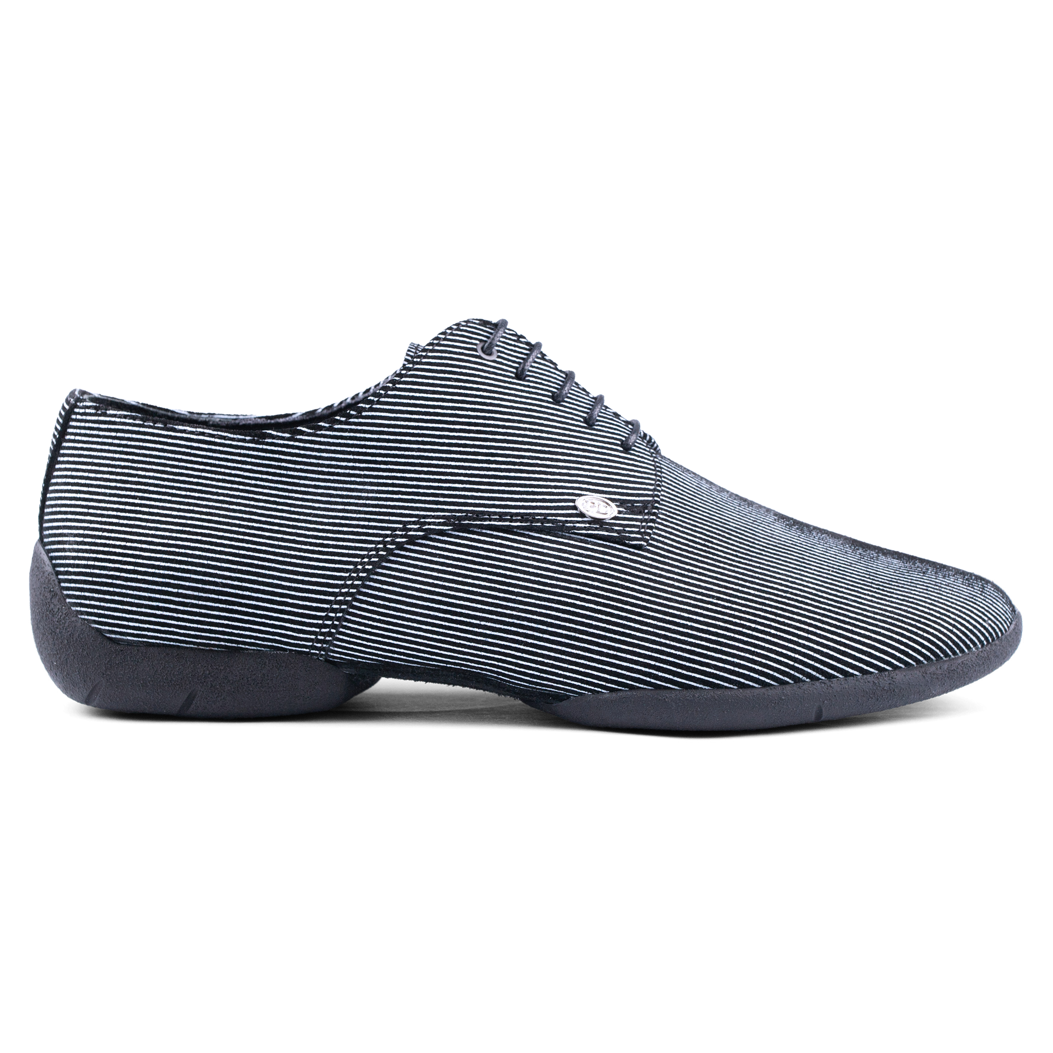 Portdance Pd 018 Black White Sneaker Sole Gestreifter Herren Tanzschuh Gummisohle 02