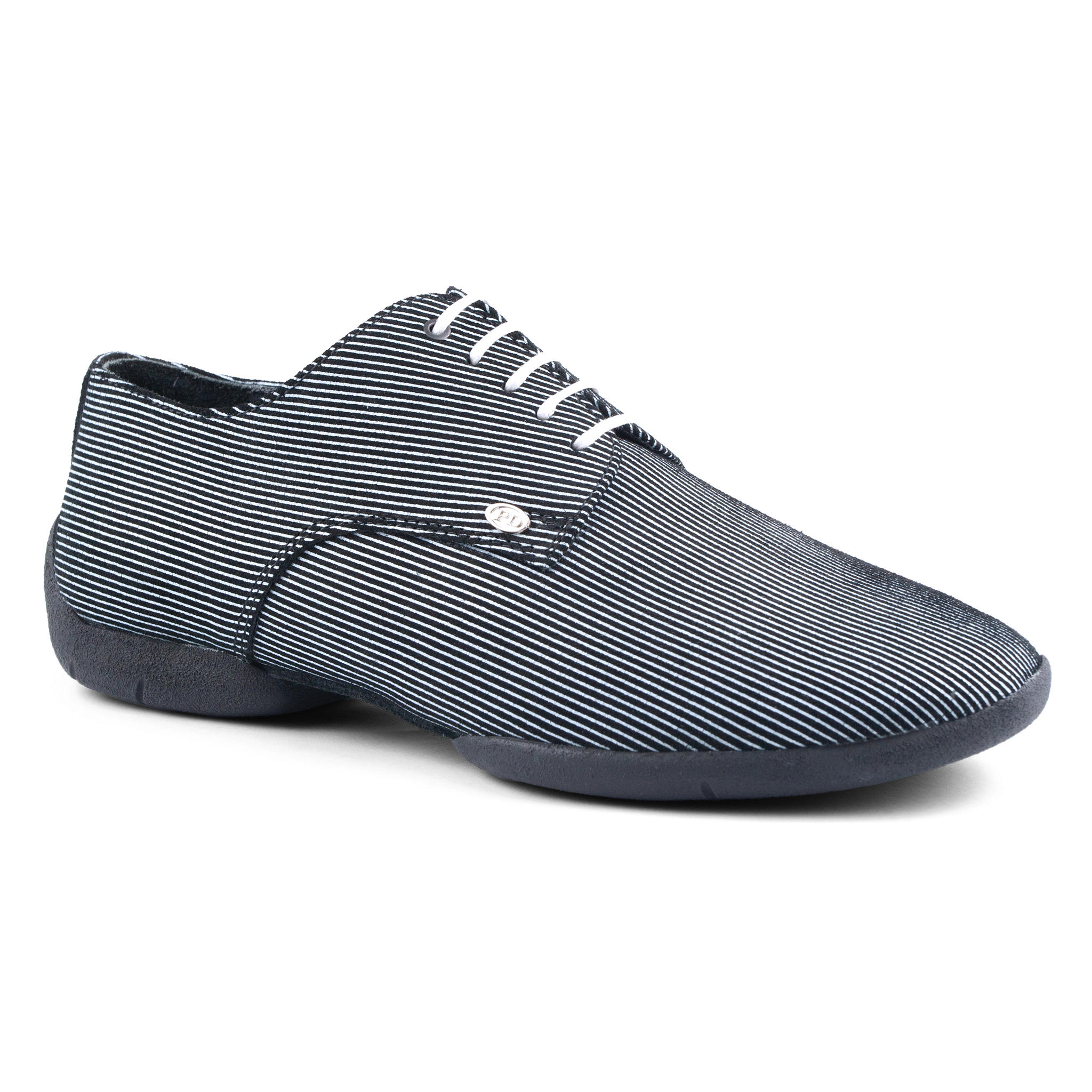 Portdance Pd 018 Black White Sneaker Sole Gestreifter Herren Tanzschuh Gummisohle 04