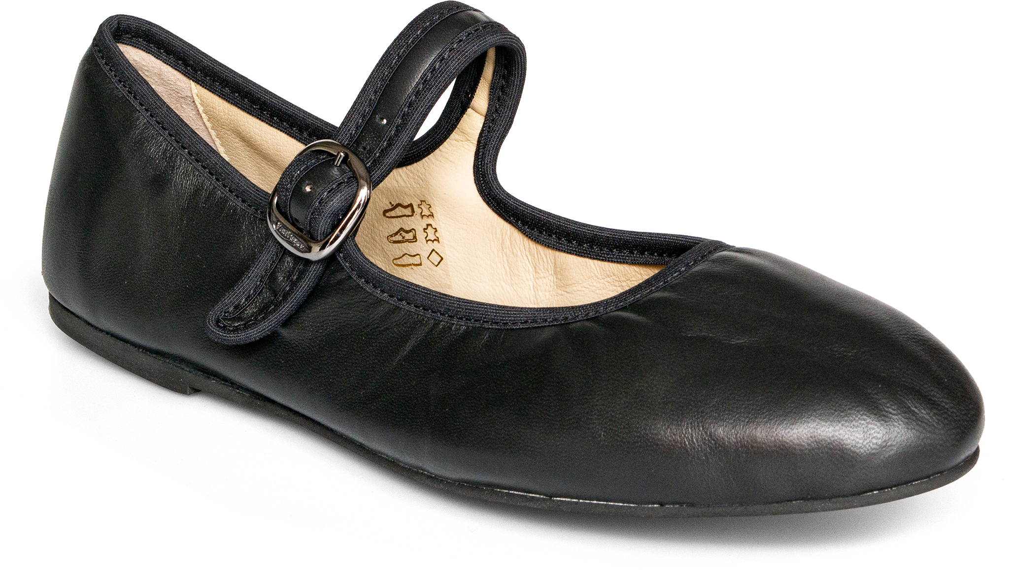 Portdance Pd Ballerina Black Leather Strassentaugliche Mary Janes Tanzschuhe Schwarz 114817 03