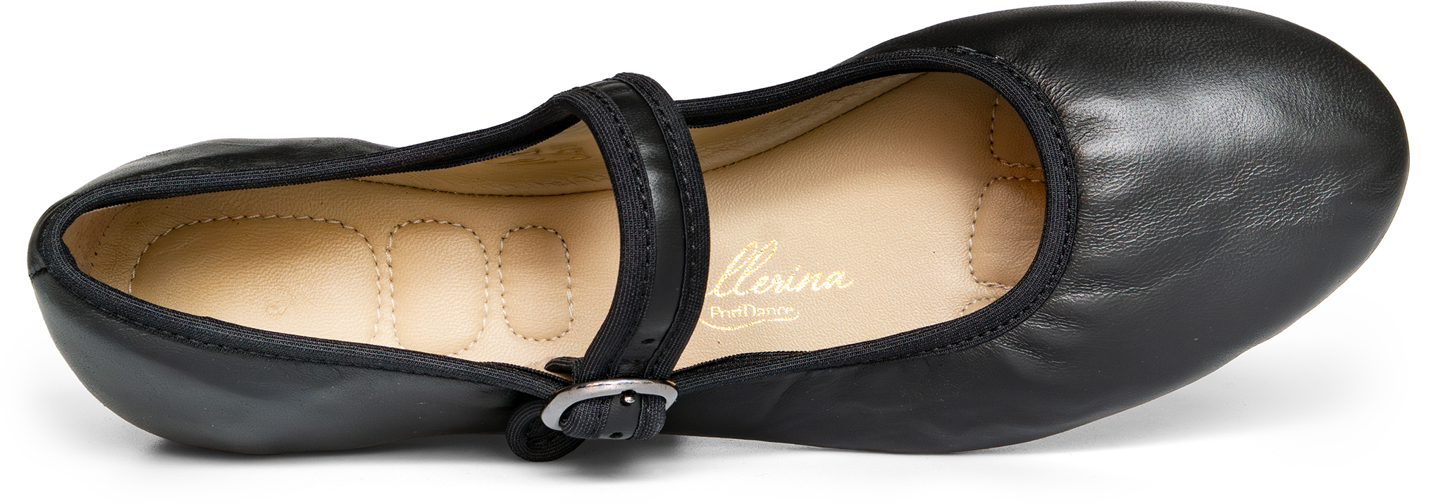 Portdance Pd Ballerina Black Leather Strassentaugliche Mary Janes Tanzschuhe Schwarz 114817 07