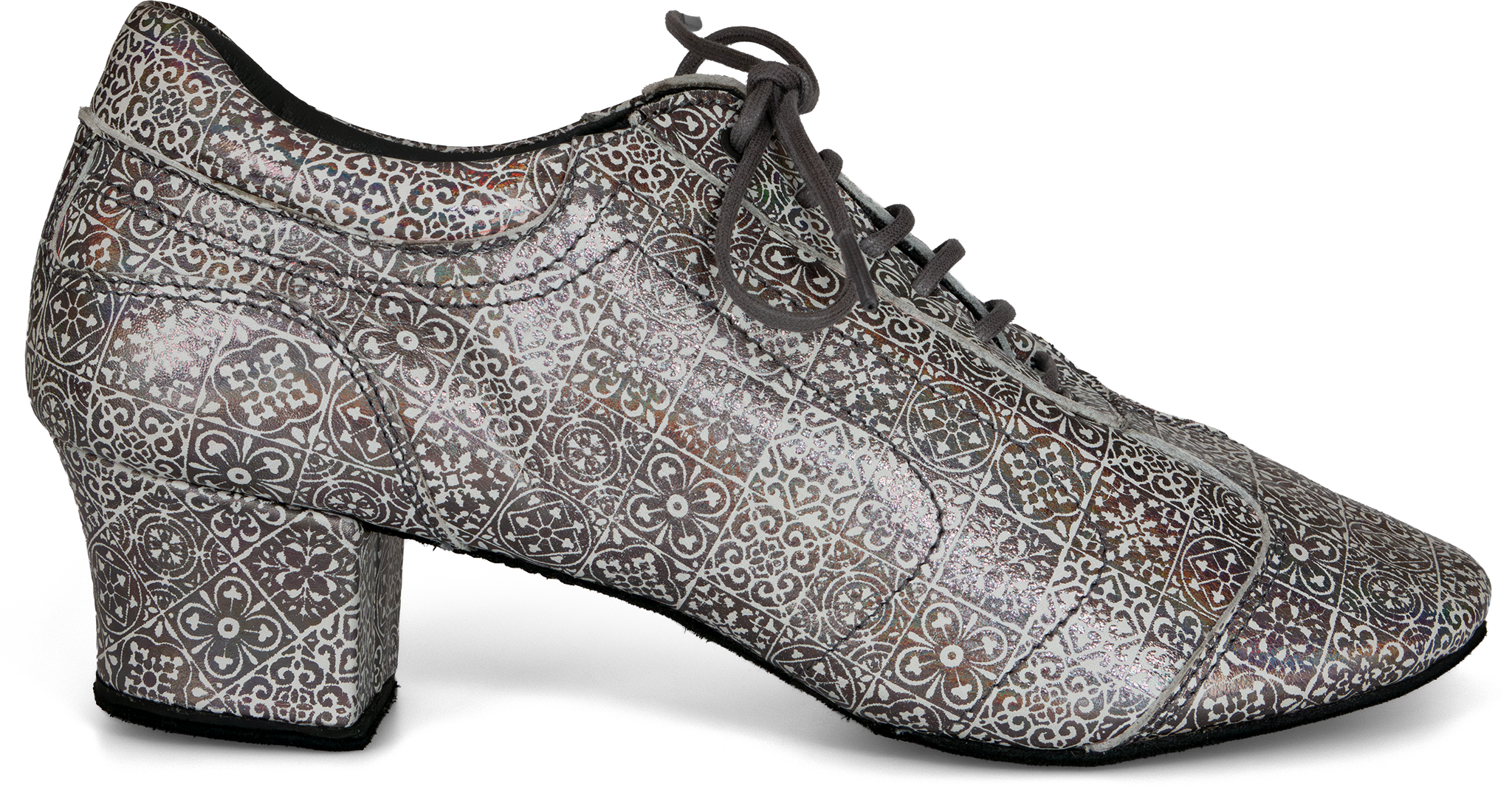 Portdance Pd Saudade Silver Leather Mosaic Grauer Trainerschuh Mit Ornamentalem Druck 114856 01