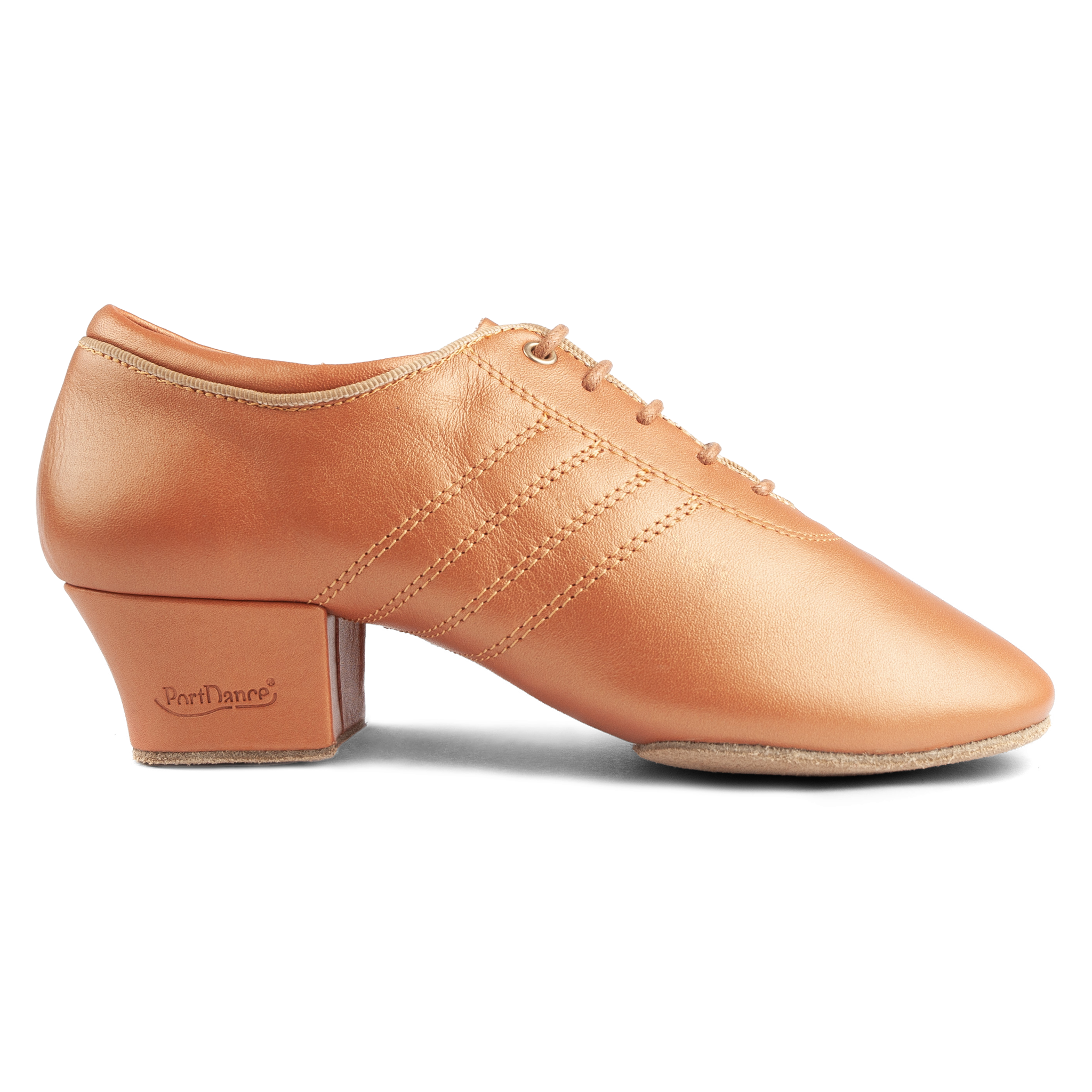 Portdance Pd008 Premium Dark Tan Leather Unisex Tanzschuh Hellbraun 01