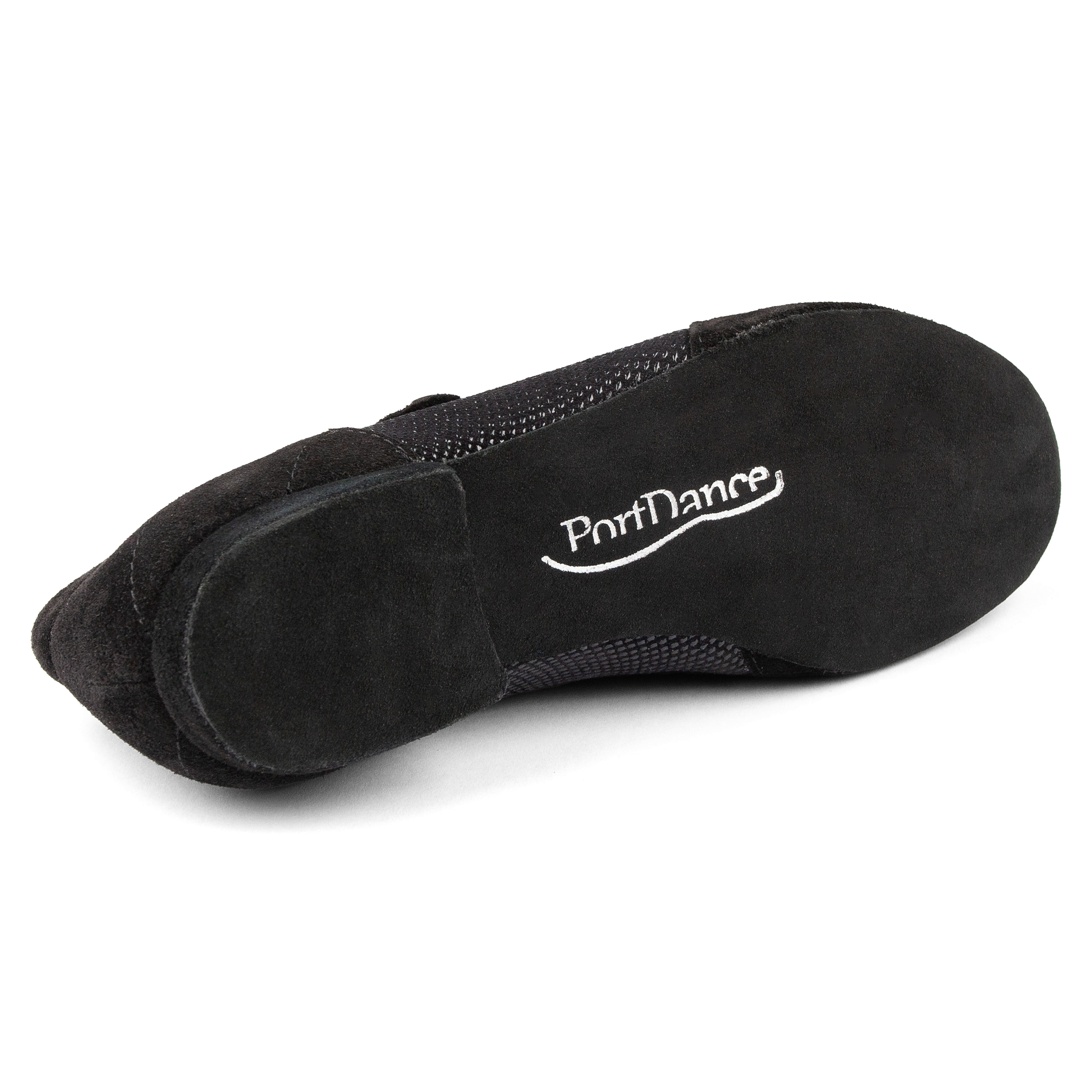 Portdance Pd07 Fashion Black Nubuck Sole Schwarze Damen Tanzsneaker Glanzpraegung 03