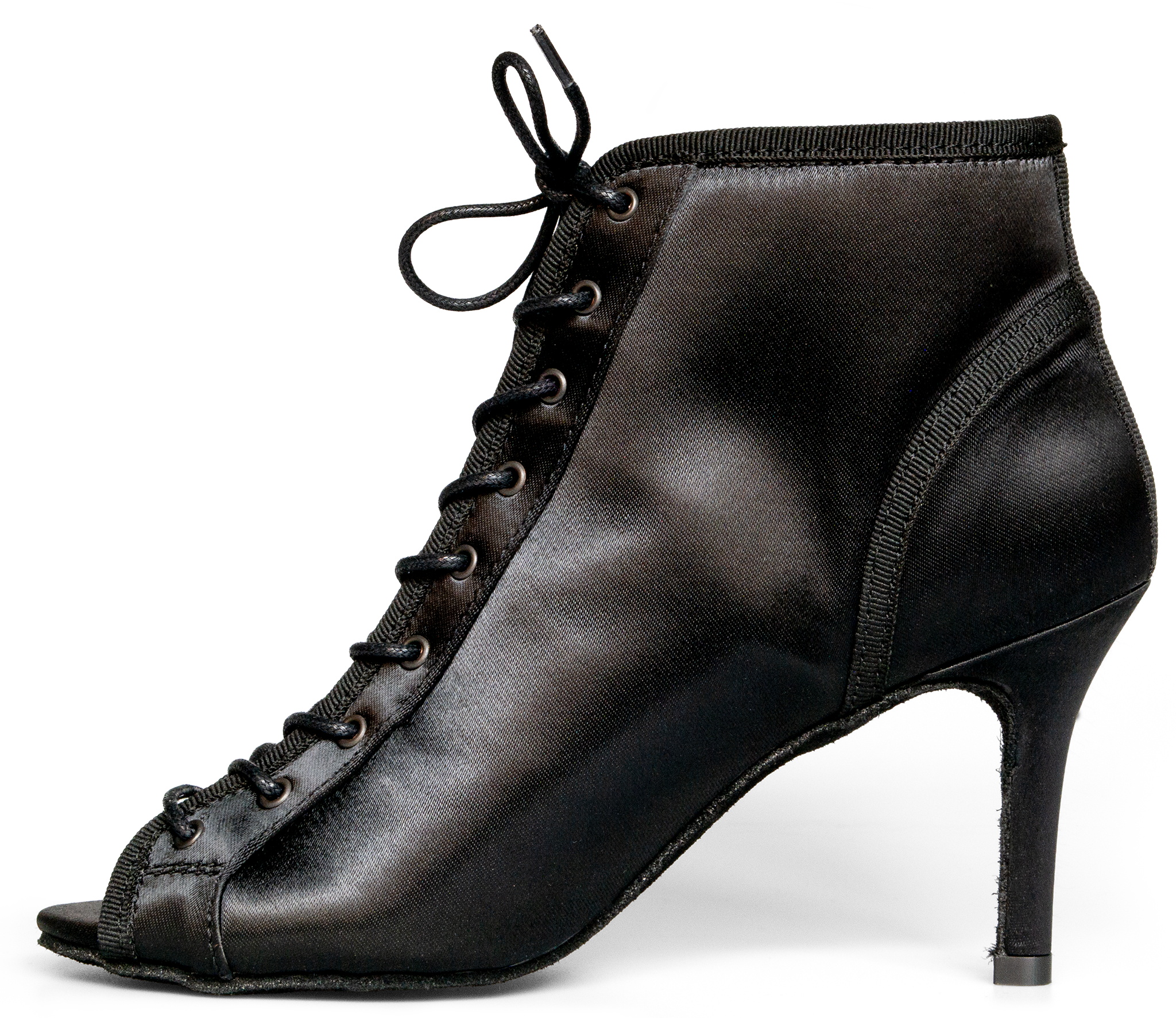 Portdance Pd815 70 Black Satin Geschnuerte Tanzstiefel Aus Schwarzem Satin 114799 02