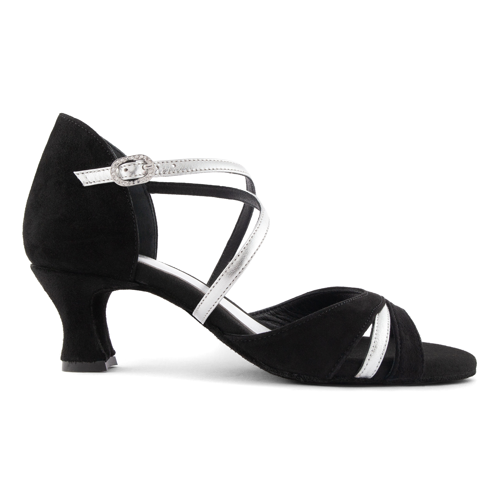 Portdance Pd816 45 Black Silver Tanzsandale Schwarz Silber 4 5 Cm Absatz 01