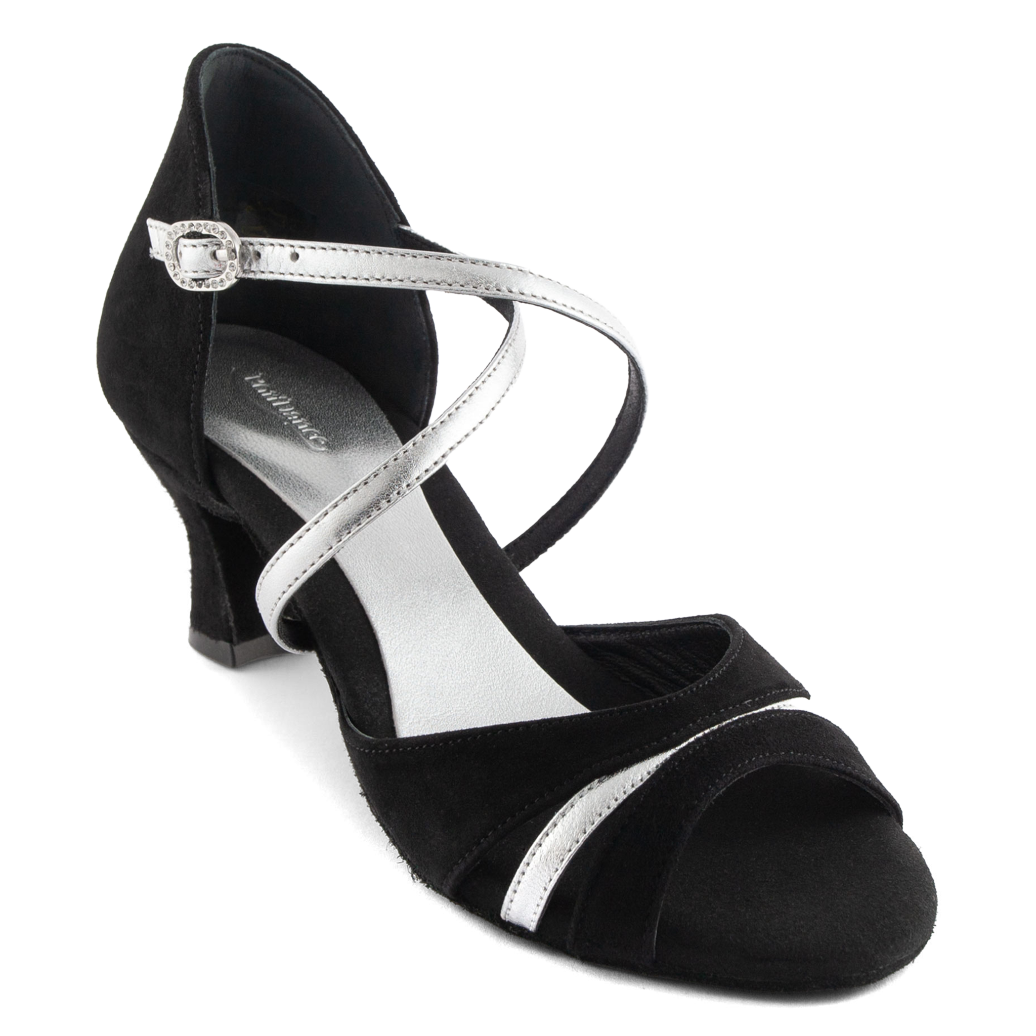 Portdance Pd816 45 Black Silver Tanzsandale Schwarz Silber 4 5 Cm Absatz 02