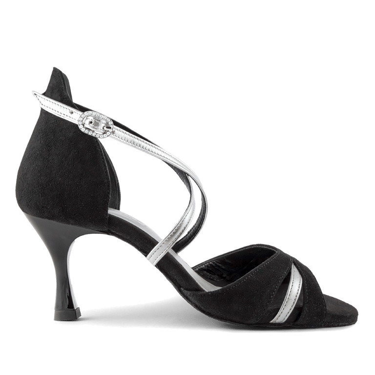 Portdance Pd816 60 Black Silver Tanzsandale Schwarz Silber 6 Cm Absatz 01