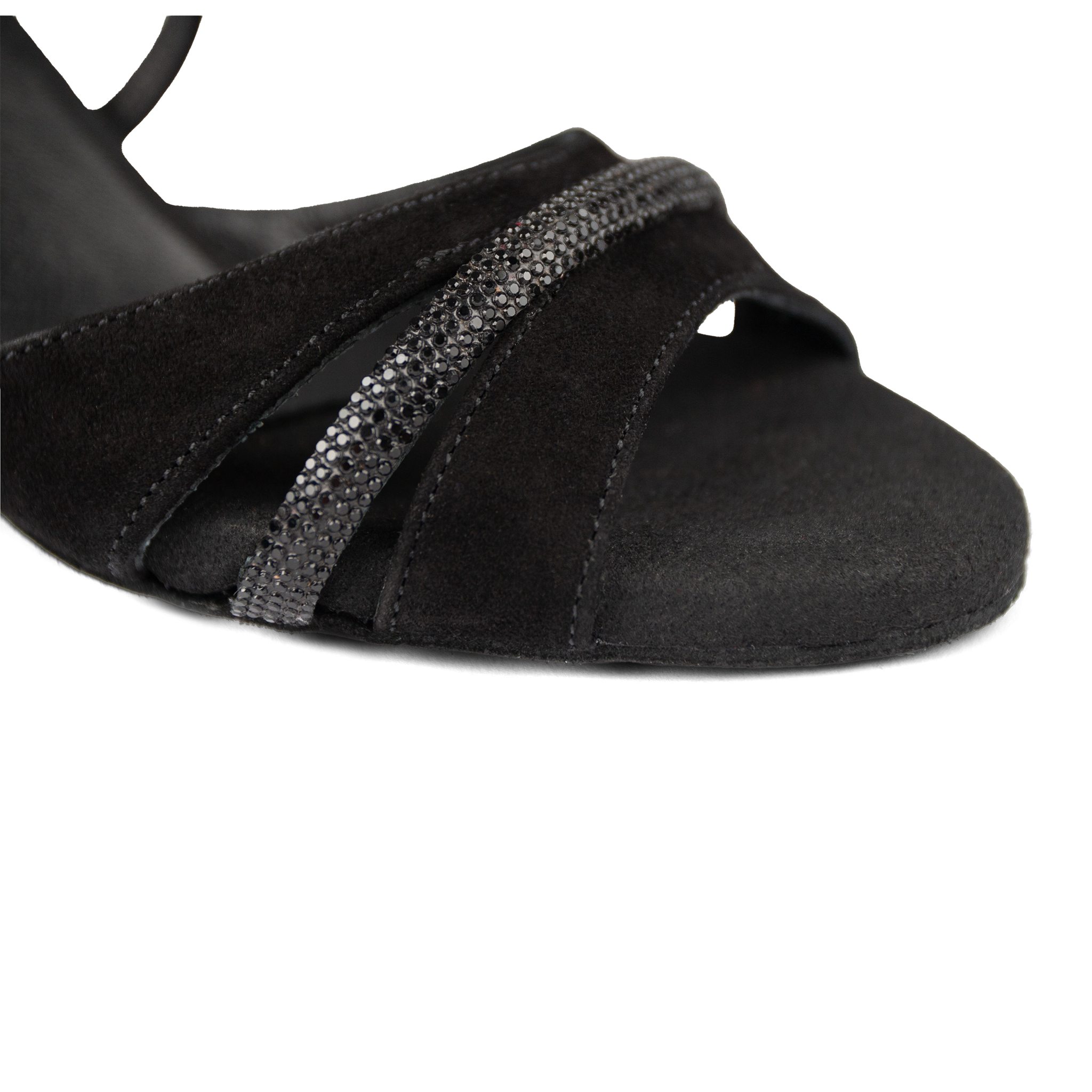 Portdance Pd816 60 Black Sparkling Strap Schwarze Tanzsandale Mit Glitzer Details 04