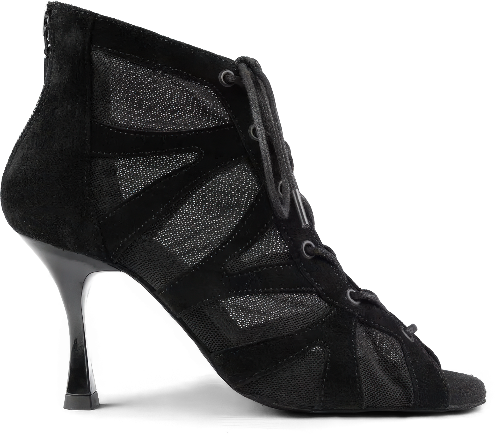 Portdance Pd819 Heel 70 Black Nubuck Leather Schwarze Tanzstiefel Mit Durchgehender Schnuerung 100111 01