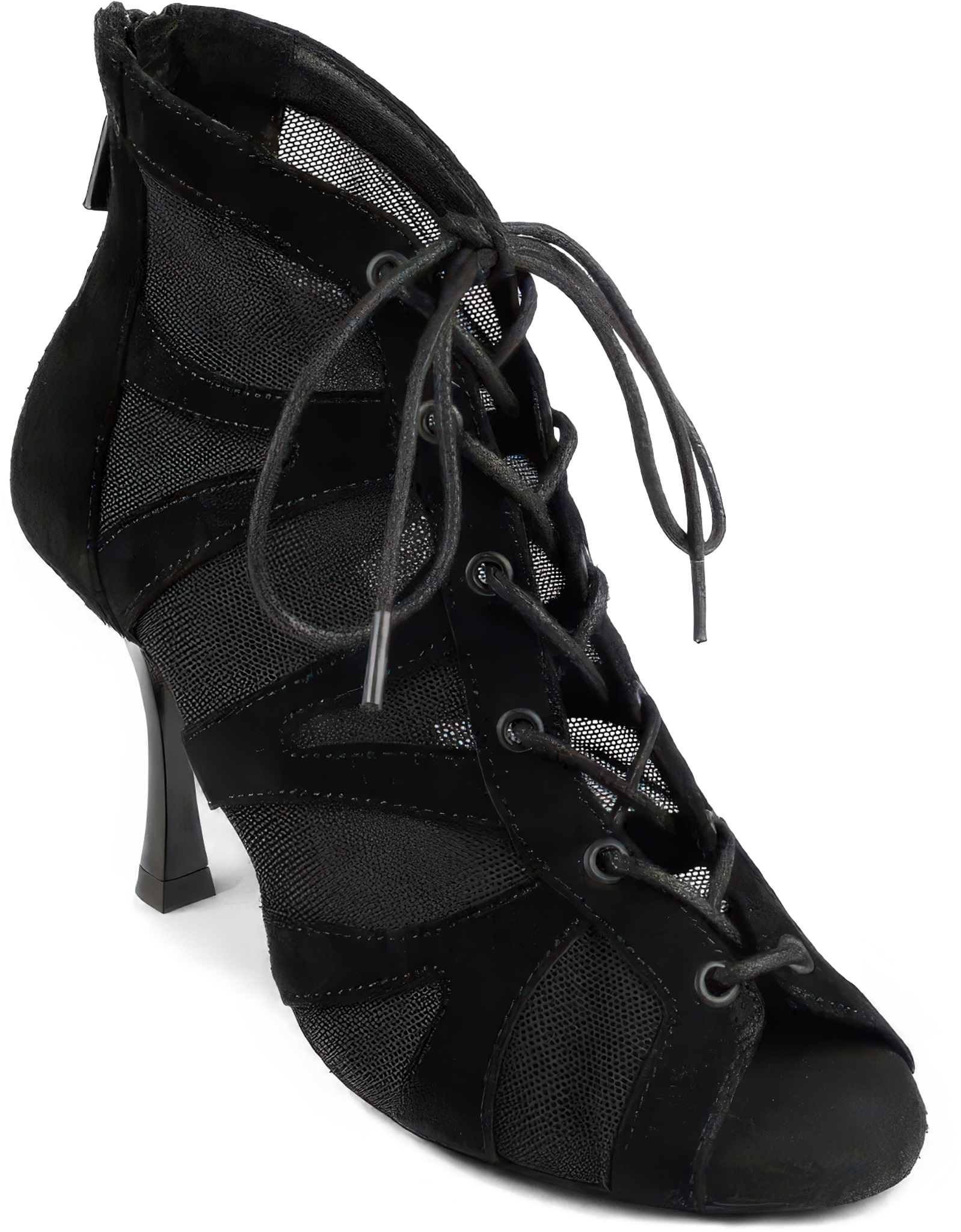 Portdance Pd819 Heel 70 Black Nubuck Leather Schwarze Tanzstiefel Mit Durchgehender Schnuerung 100111 02