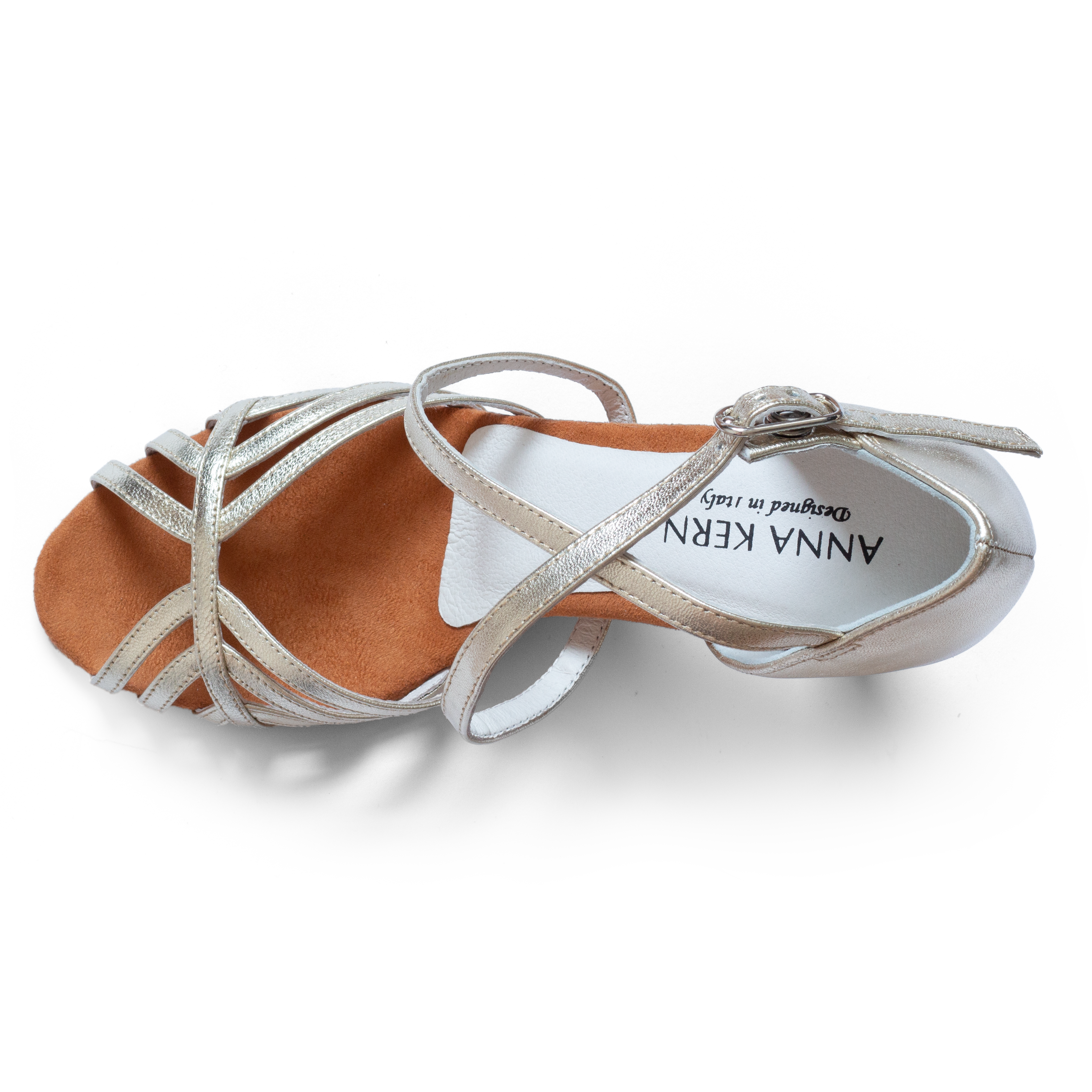 Anna Kern Ak 598 60 Tanz Sandale Mit Kreuzriemchen Platin 04