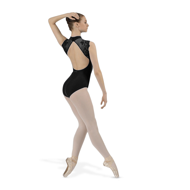 Ballet Rosa Berenice Noir Schwarzer Stehkragen Body Mit Spitze 02
