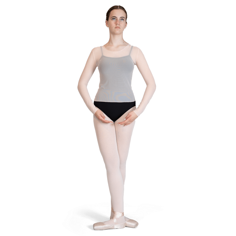 Ballet Rosa Jade Poudre Langarm Mesh Top Zartrosa 01