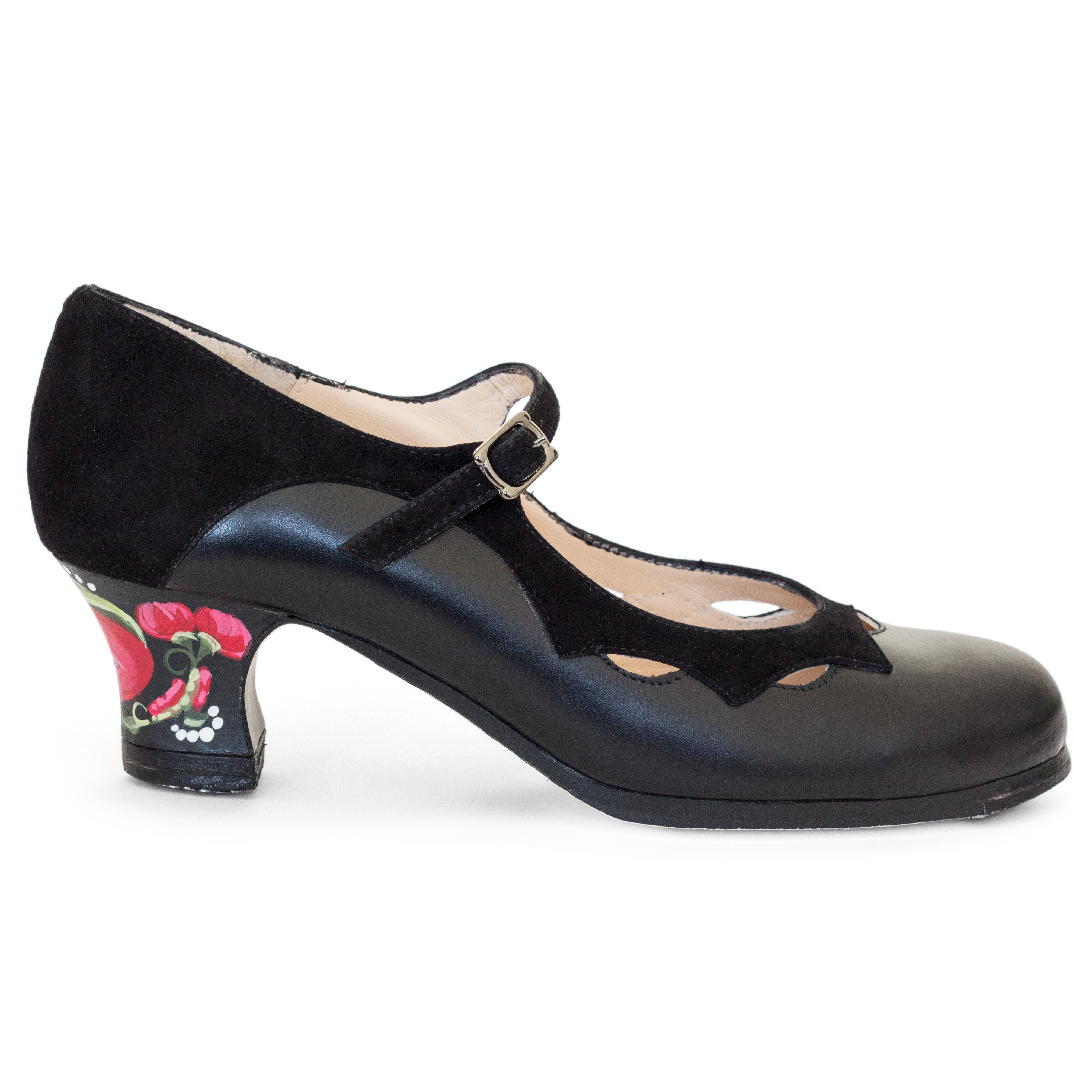 Begona Cervera M31 Flamencoschuhe Handbemalt Schwarz 01