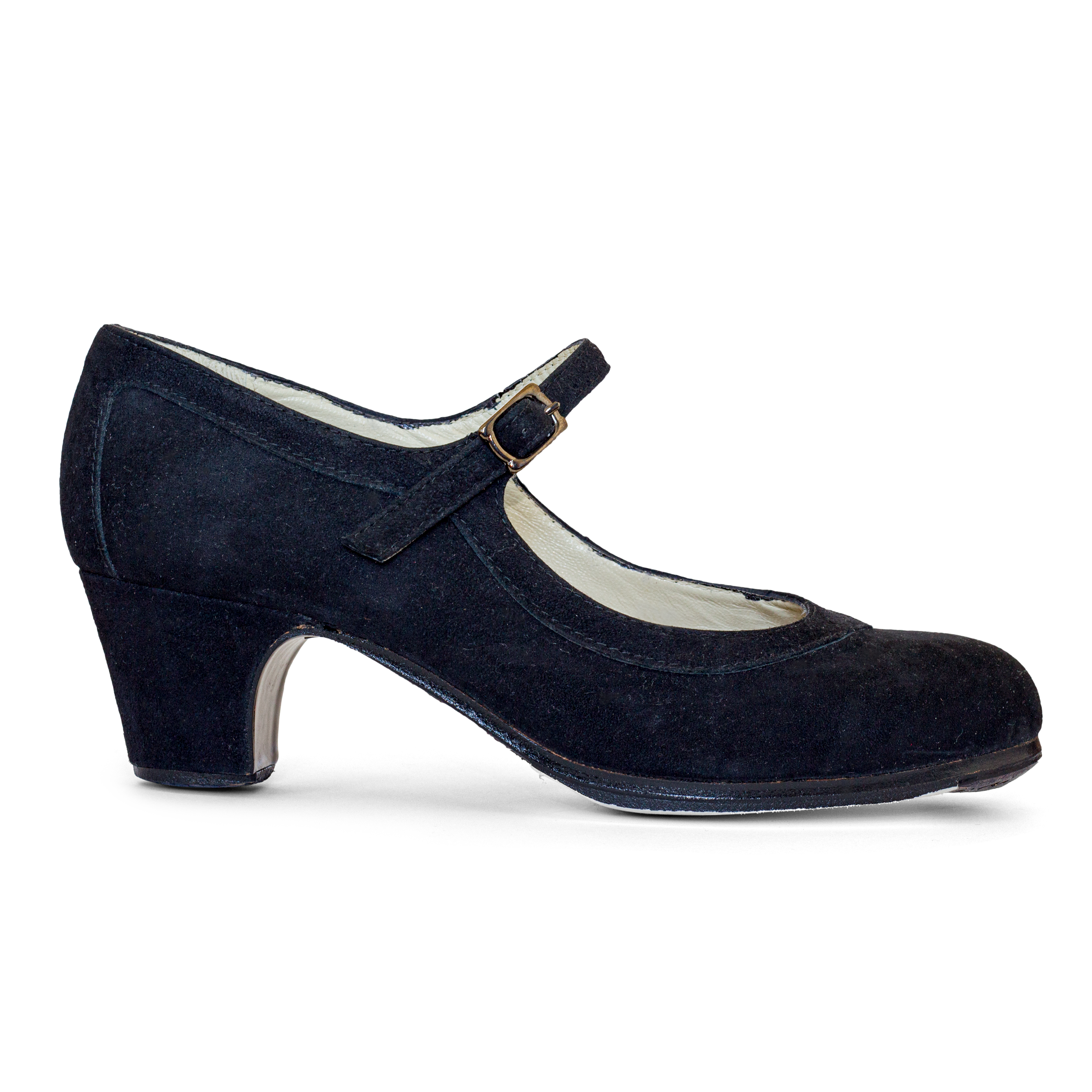Begona Cervera Salon Correa M01 Wildleder Flamenco Schuhe Schwarz 02