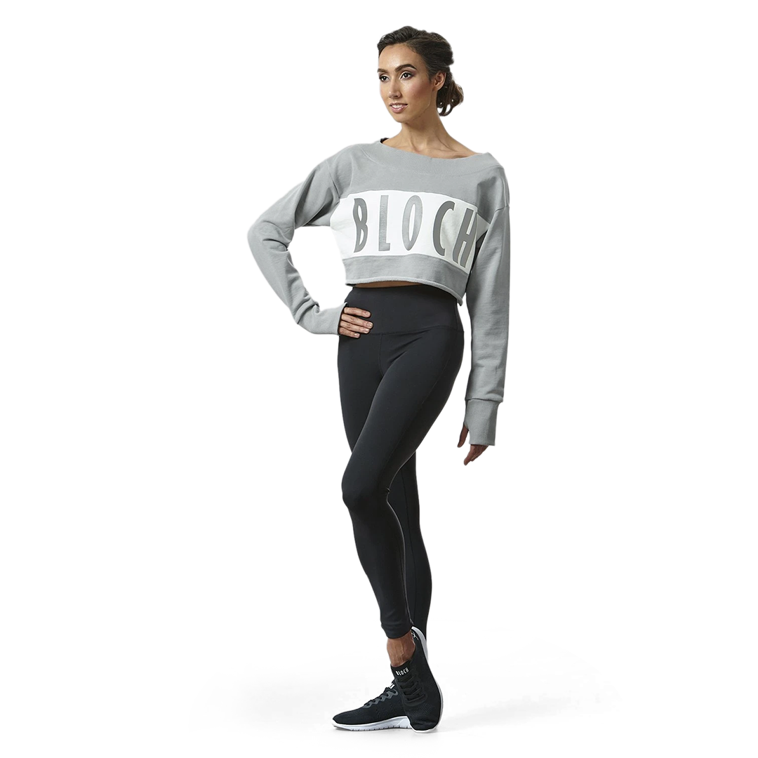 Bloch Ft5188 Grey Warm Up Top Bloch Logo&amp;nbsp;02