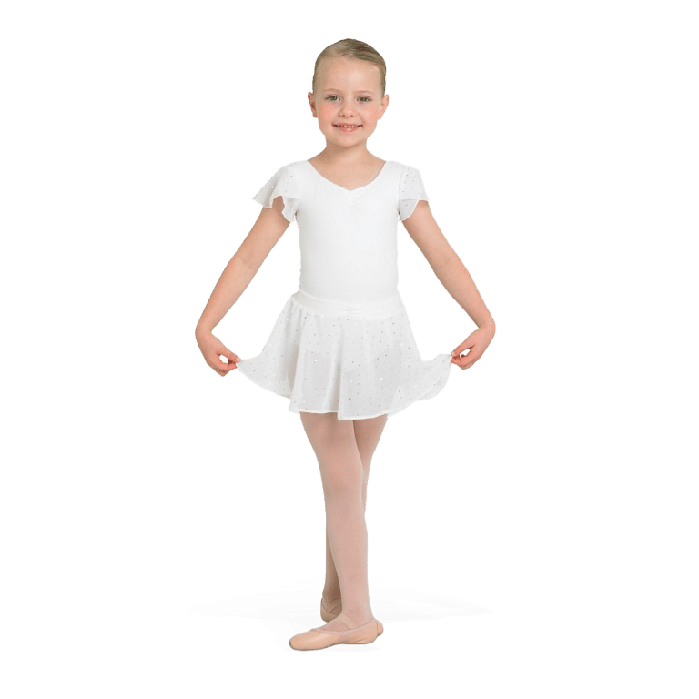 Bloch Olesia Cr5161 White Kinder Schlupfrock Glitzer Weiß 01