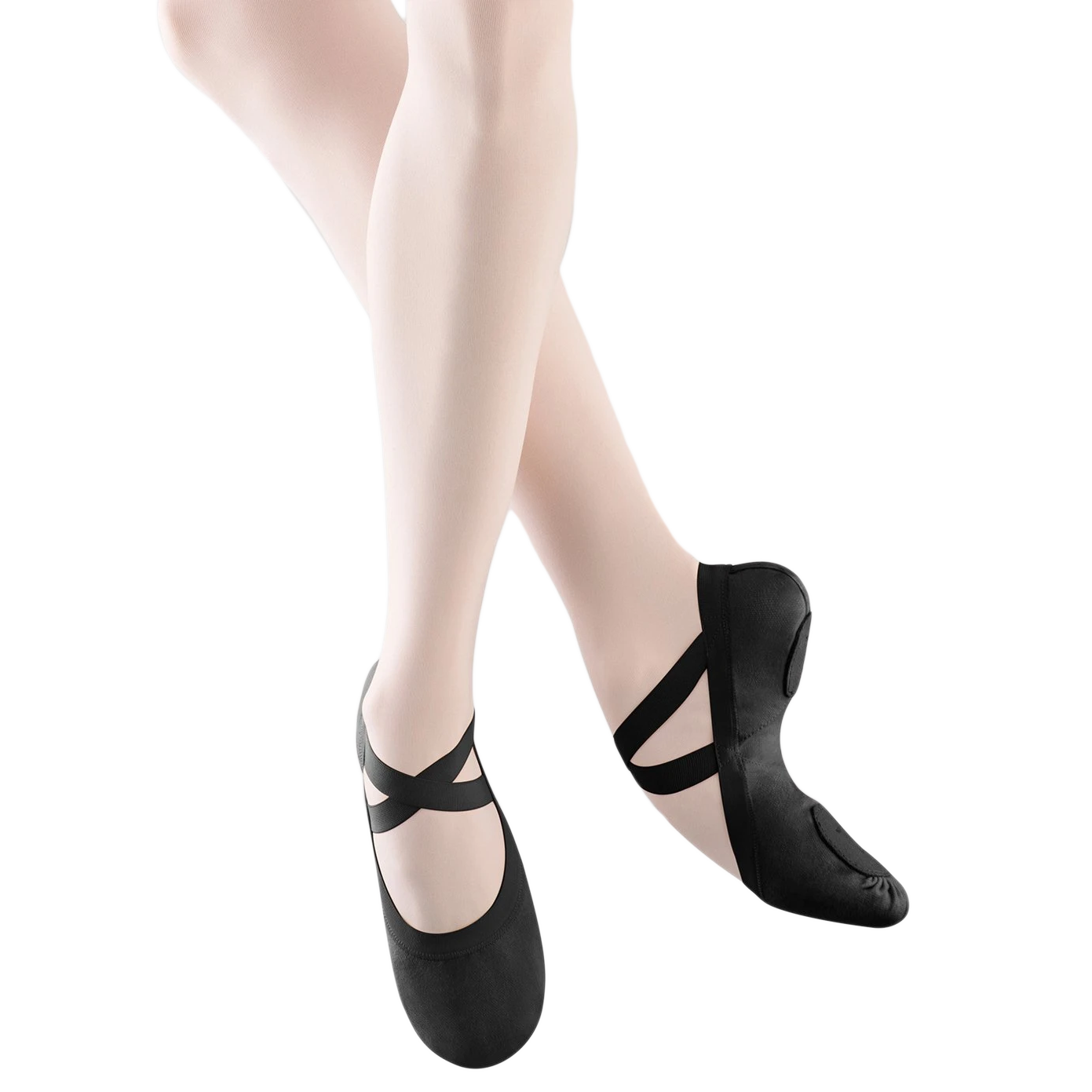 Bloch Pro Elastic S0621l Black Leinen Ballettschlaepchen Schwarz 01