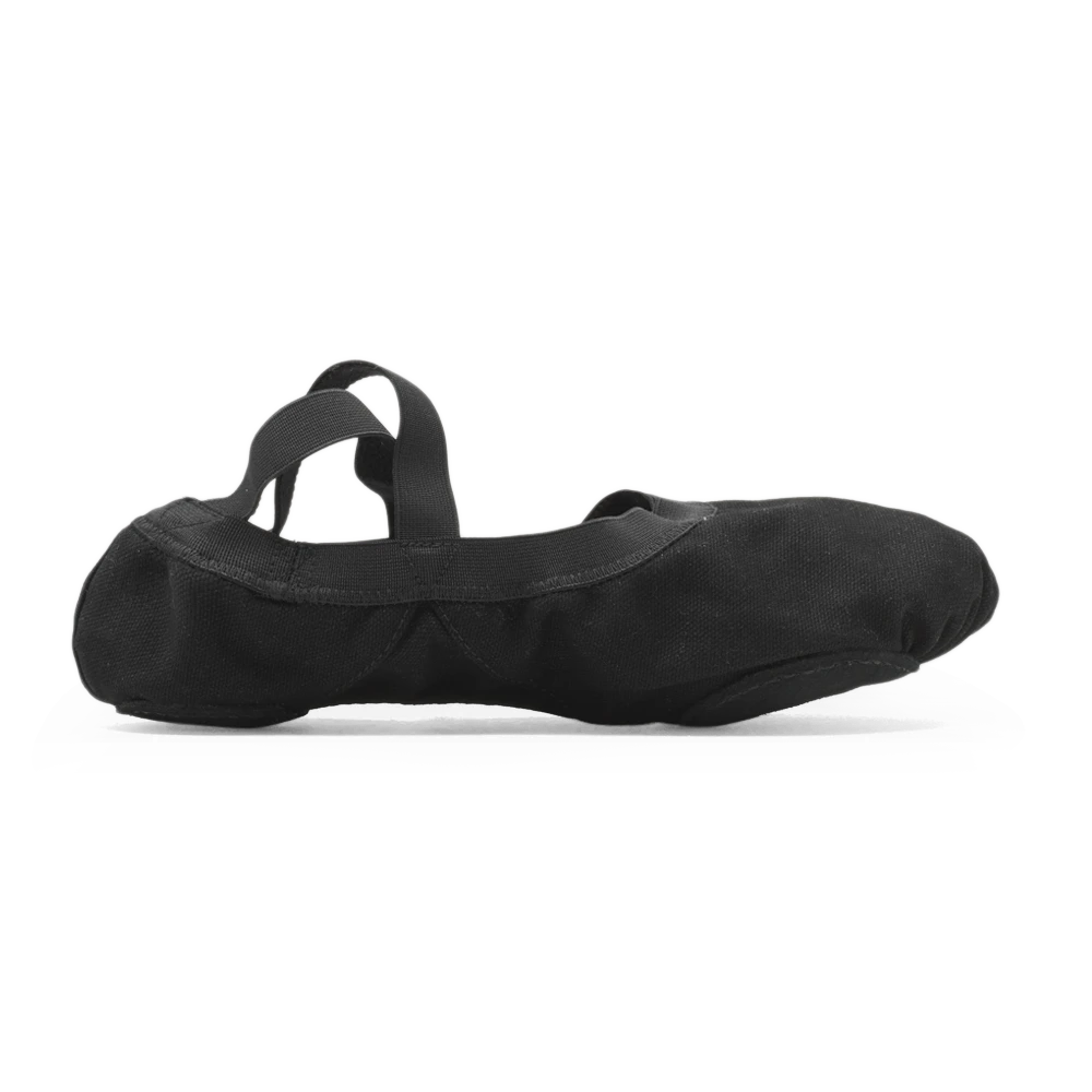 Bloch Pro Elastic S0621l Black Leinen Ballettschlaepchen Schwarz 02