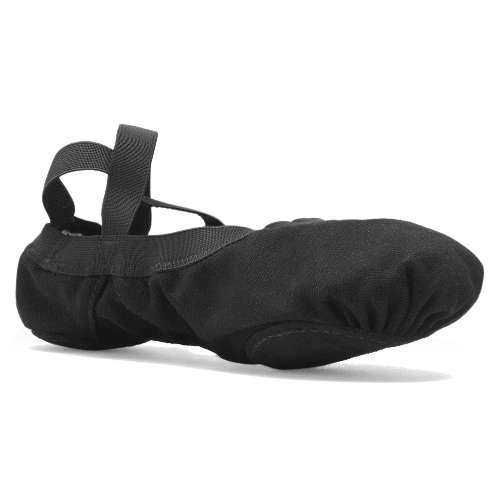 Bloch Pro Elastic S0621l Black Leinen Ballettschlaepchen Schwarz 03