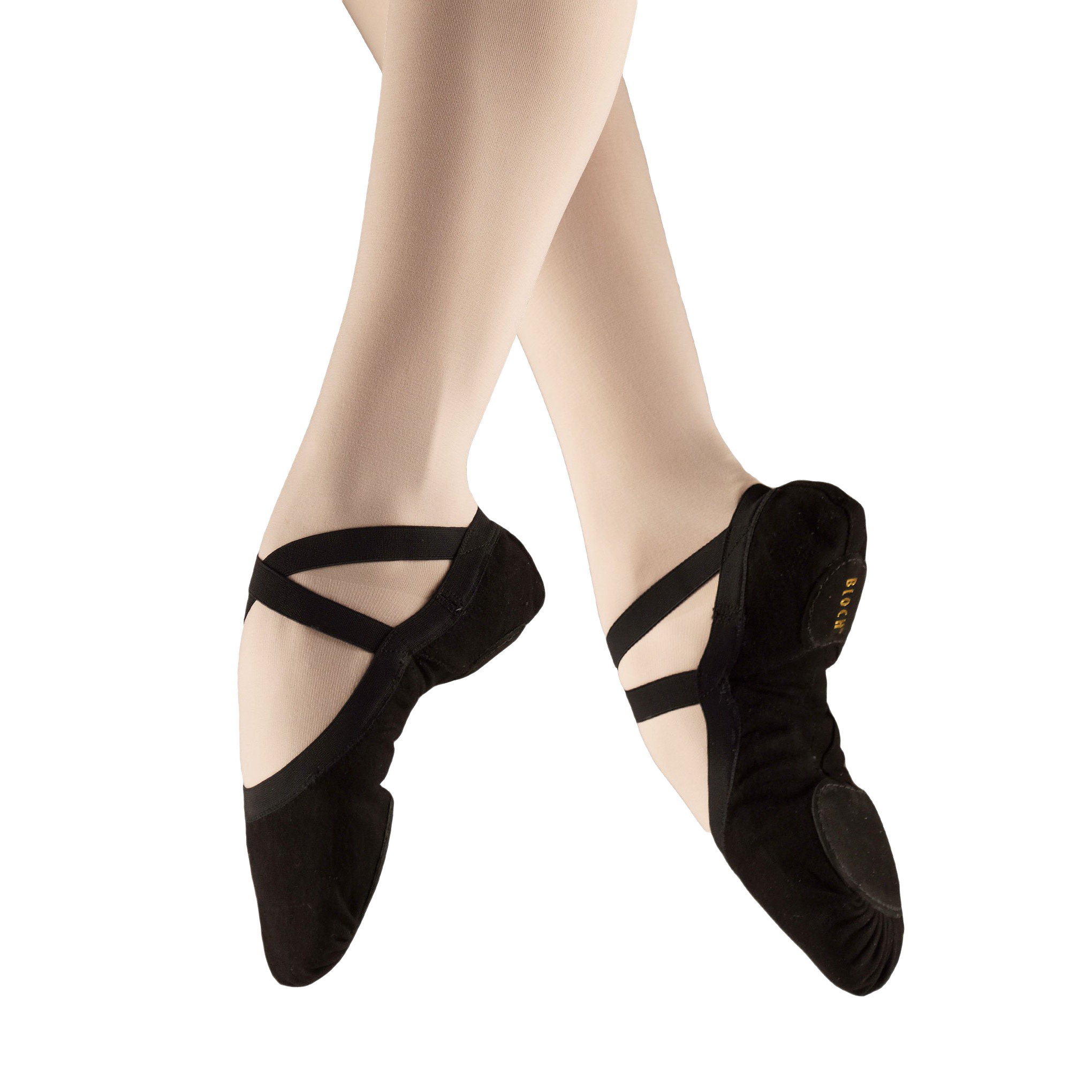 Bloch Pro Elastic S0621l Black Leinen Ballettschlaepchen Schwarz 05